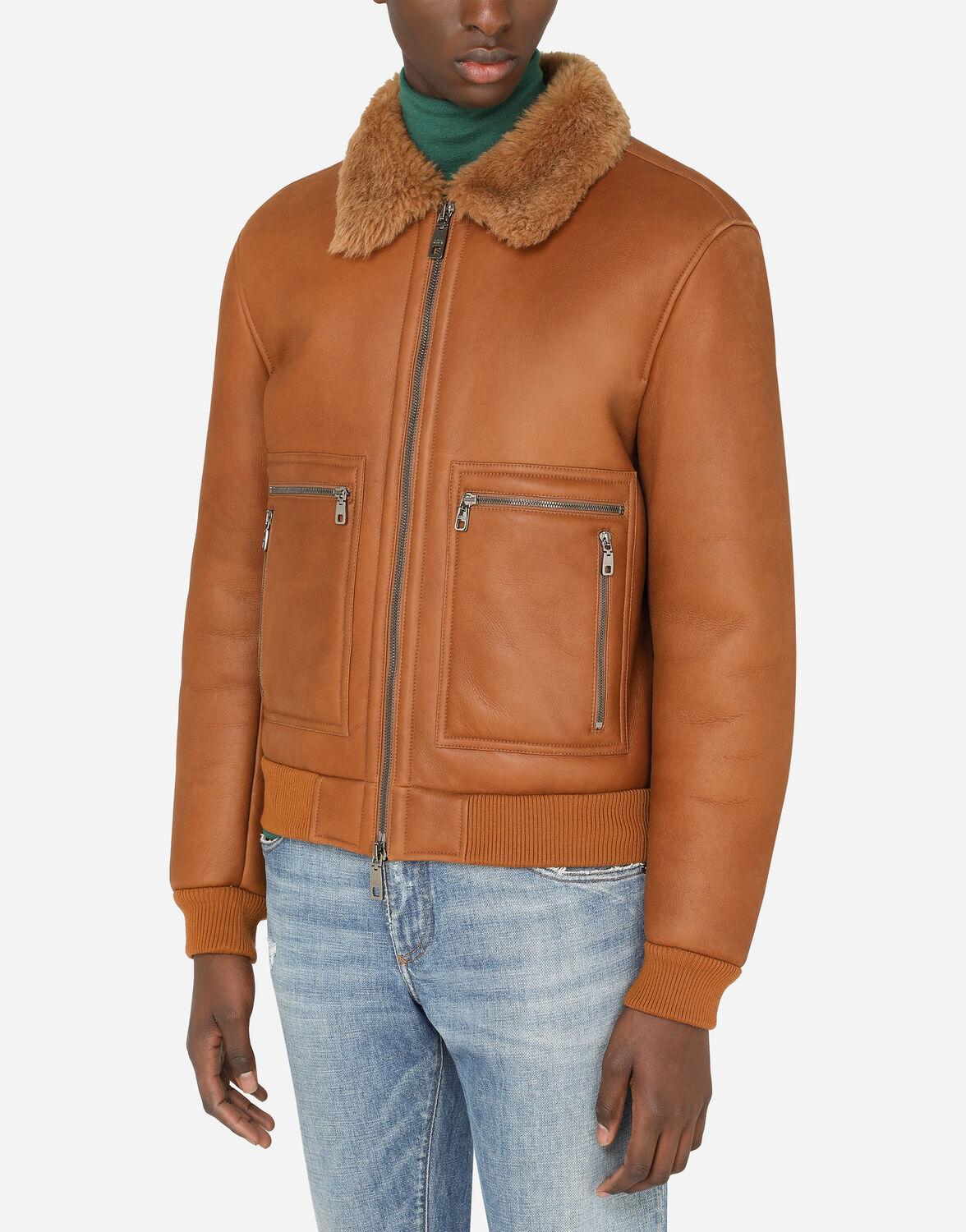 Dolce & Gabbana Leather Shearling Jacket for Men - Lyst