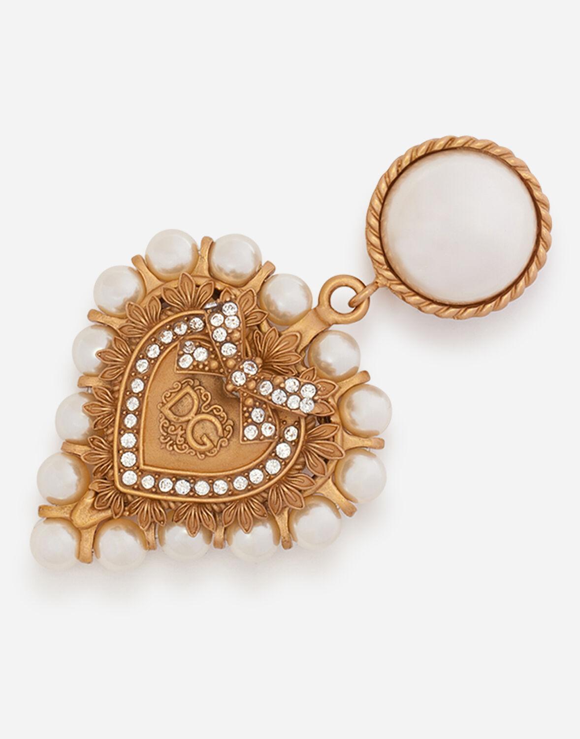 Orecchini Pendenti Con Elementi Decorativi Sacro Cuore E Perle di Dolce &  Gabbana in Metallizzato | Lyst