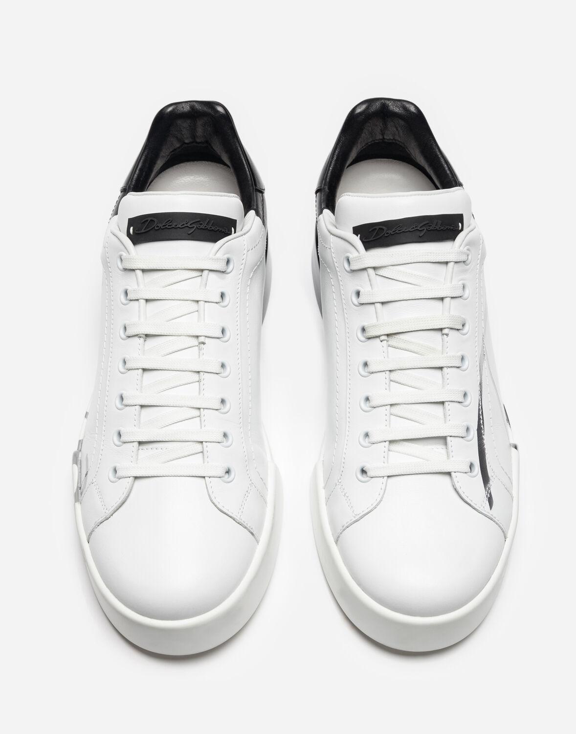 Dolce Gabbana Portofino Sneakers In Leather And Patent in White