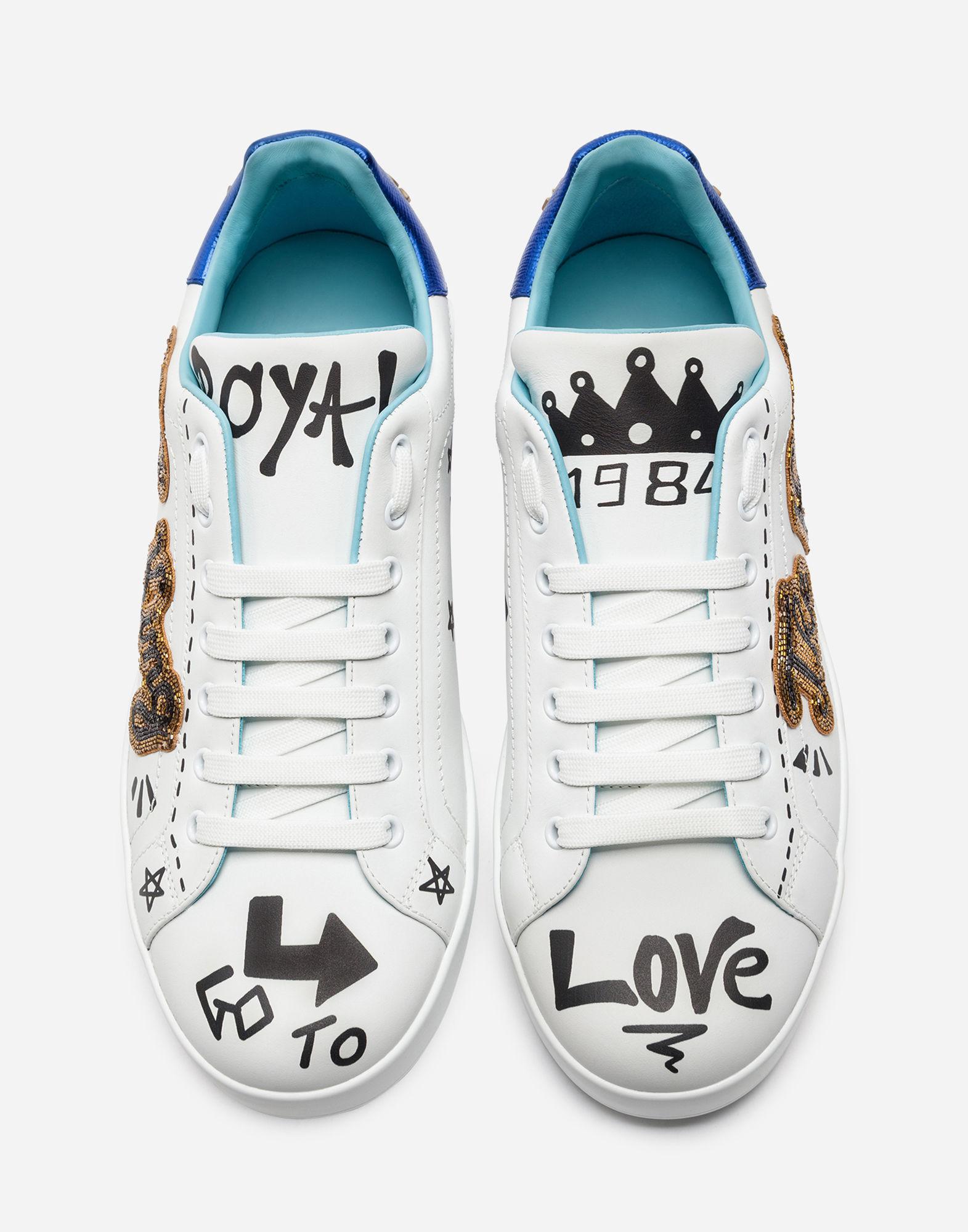 printed calfskin portofino sneakers