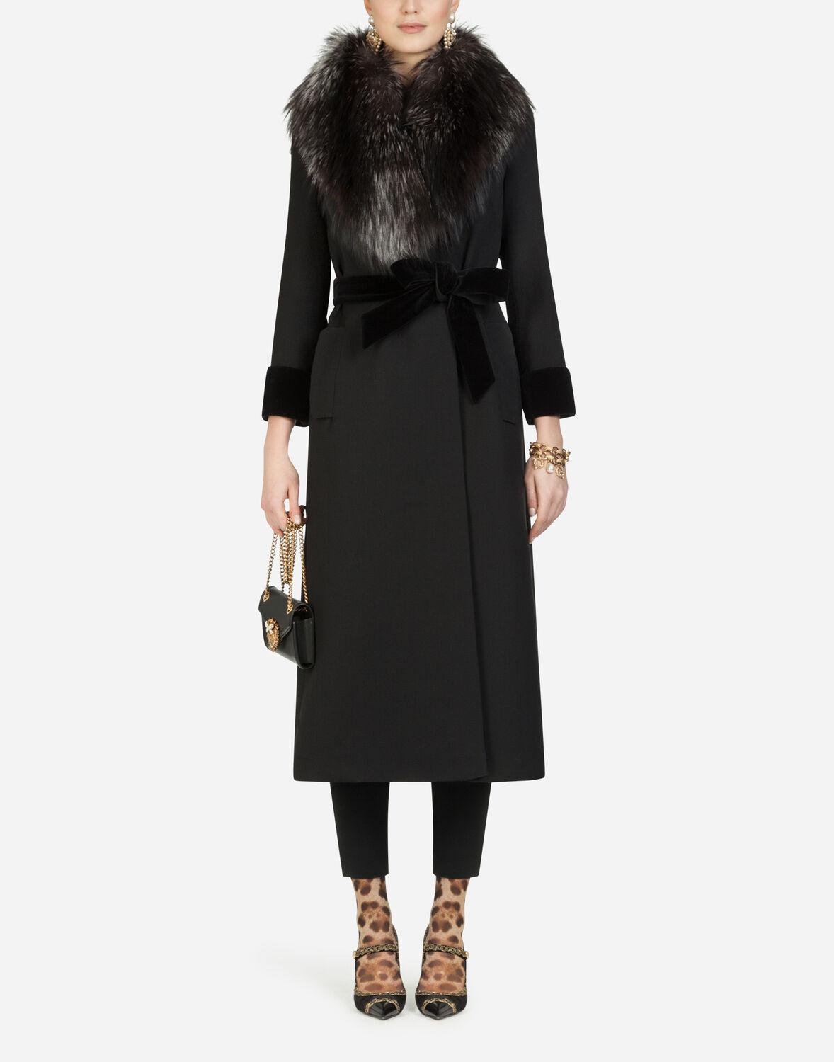 wool jacket with fur collar