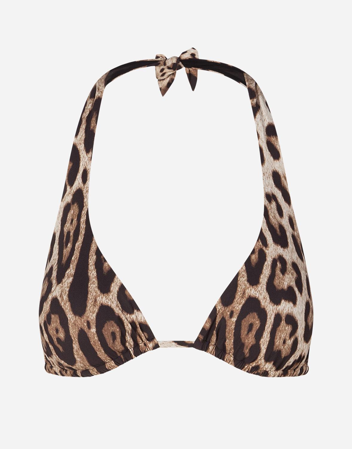 Dolce And Gabbana Synthetic Leopard Print Padded Triangle Bikini Top Save 20 Lyst