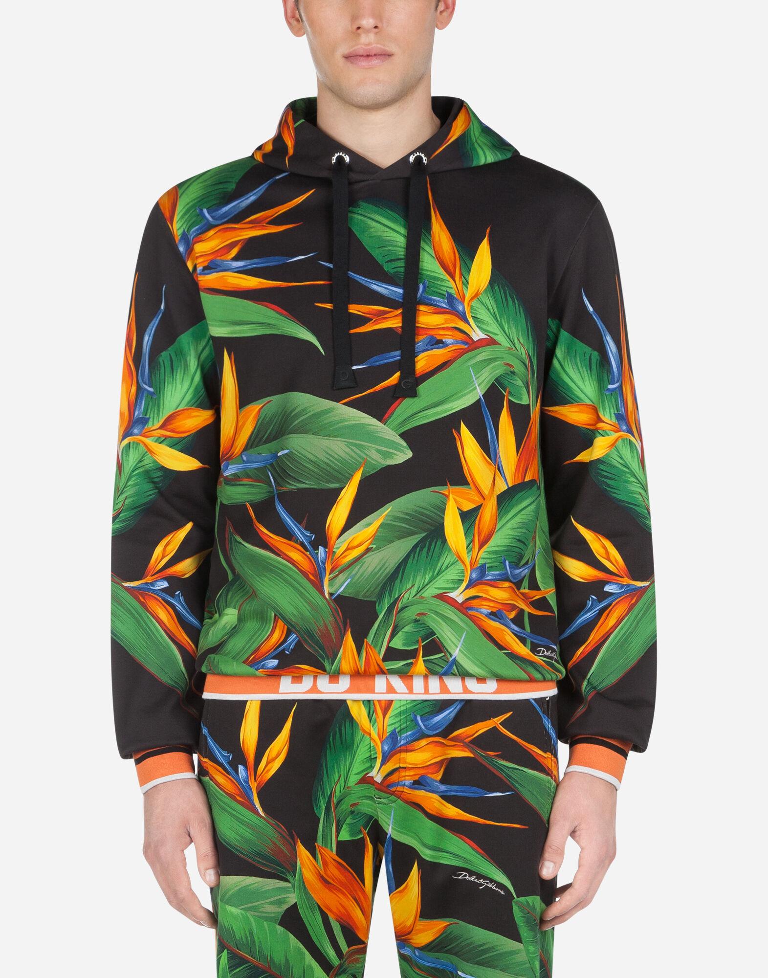 Dolce & Gabbana Cotton Jersey Hoodie With Bird Of Paradise Print for ...