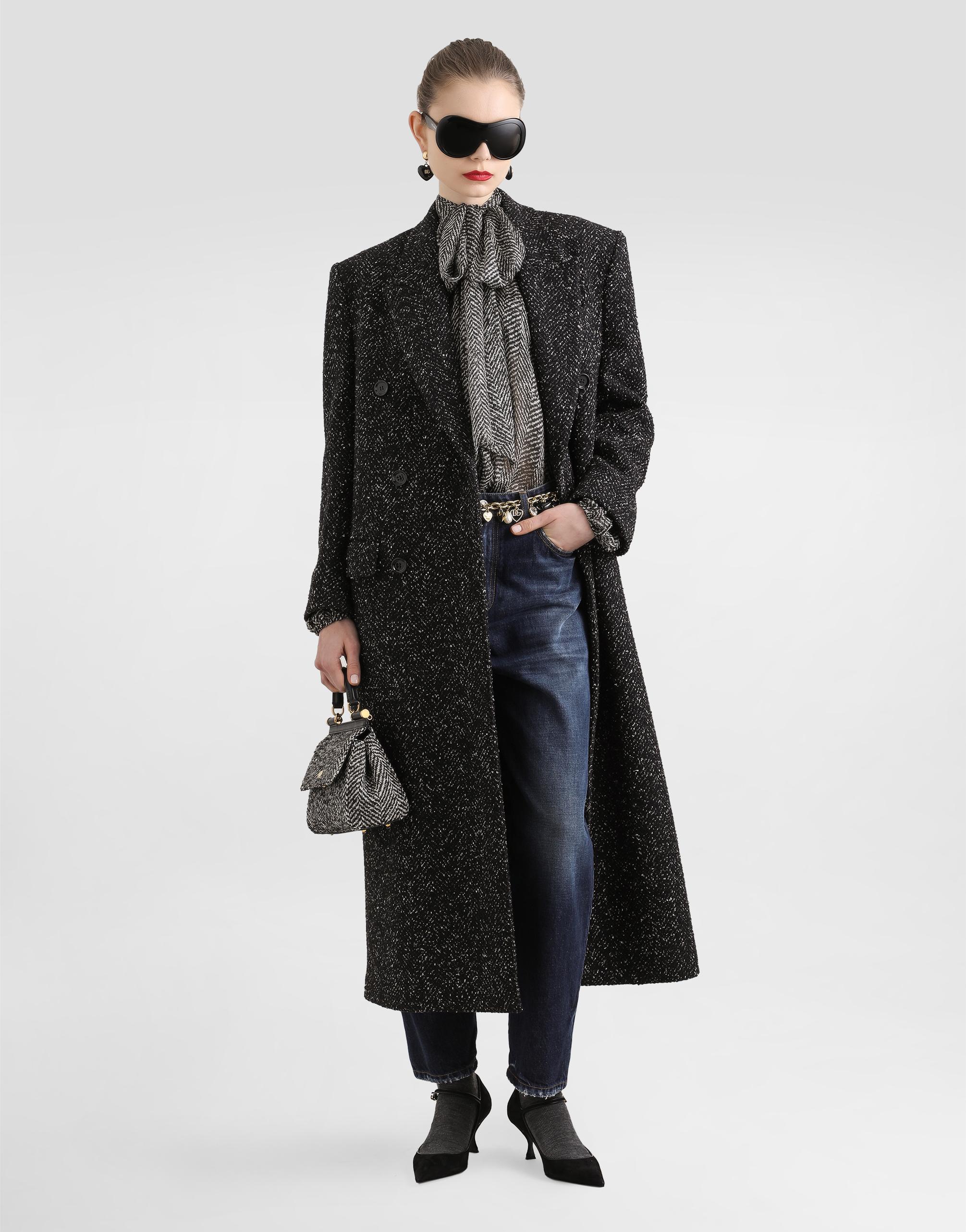 Dolce & Gabbana ヘリンボーン ロングコート Dolce & Gabbana Woolen Jacket With Piping | Sendegaro US