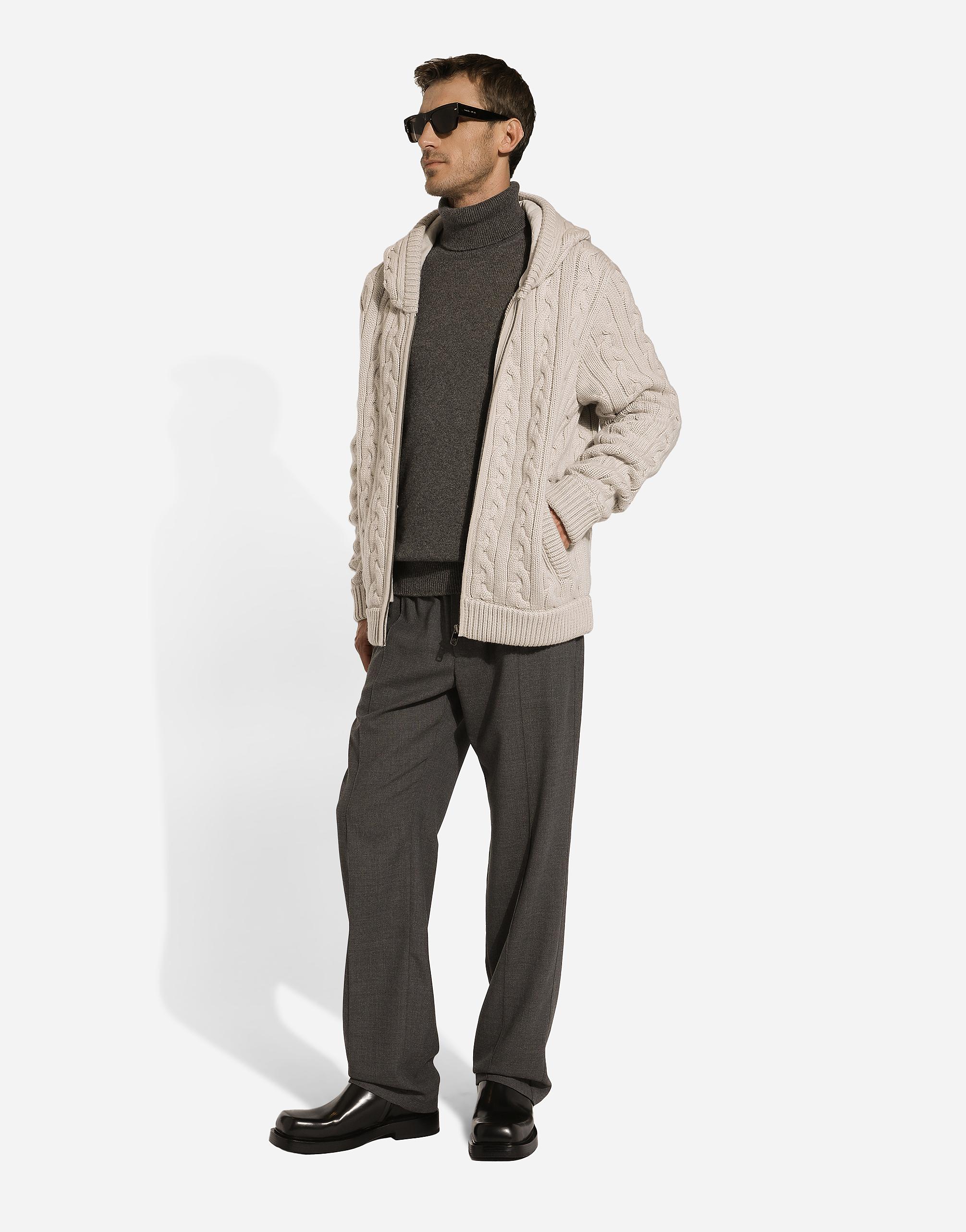 Dolce & Gabbana Cashmere And Wool Zip-Up Hoodie With Dg