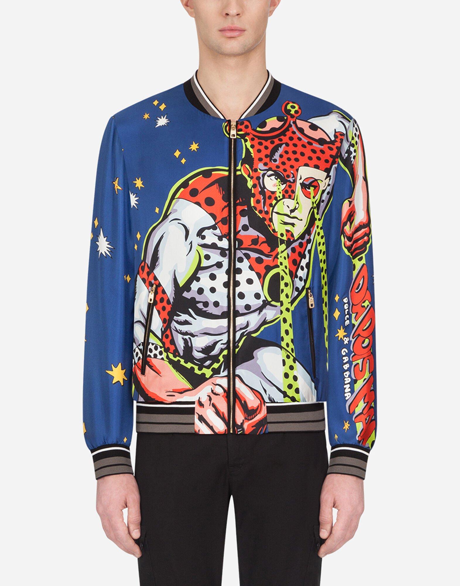 Dolce & Gabbana Silk Jacket With Superhero King Print in ...