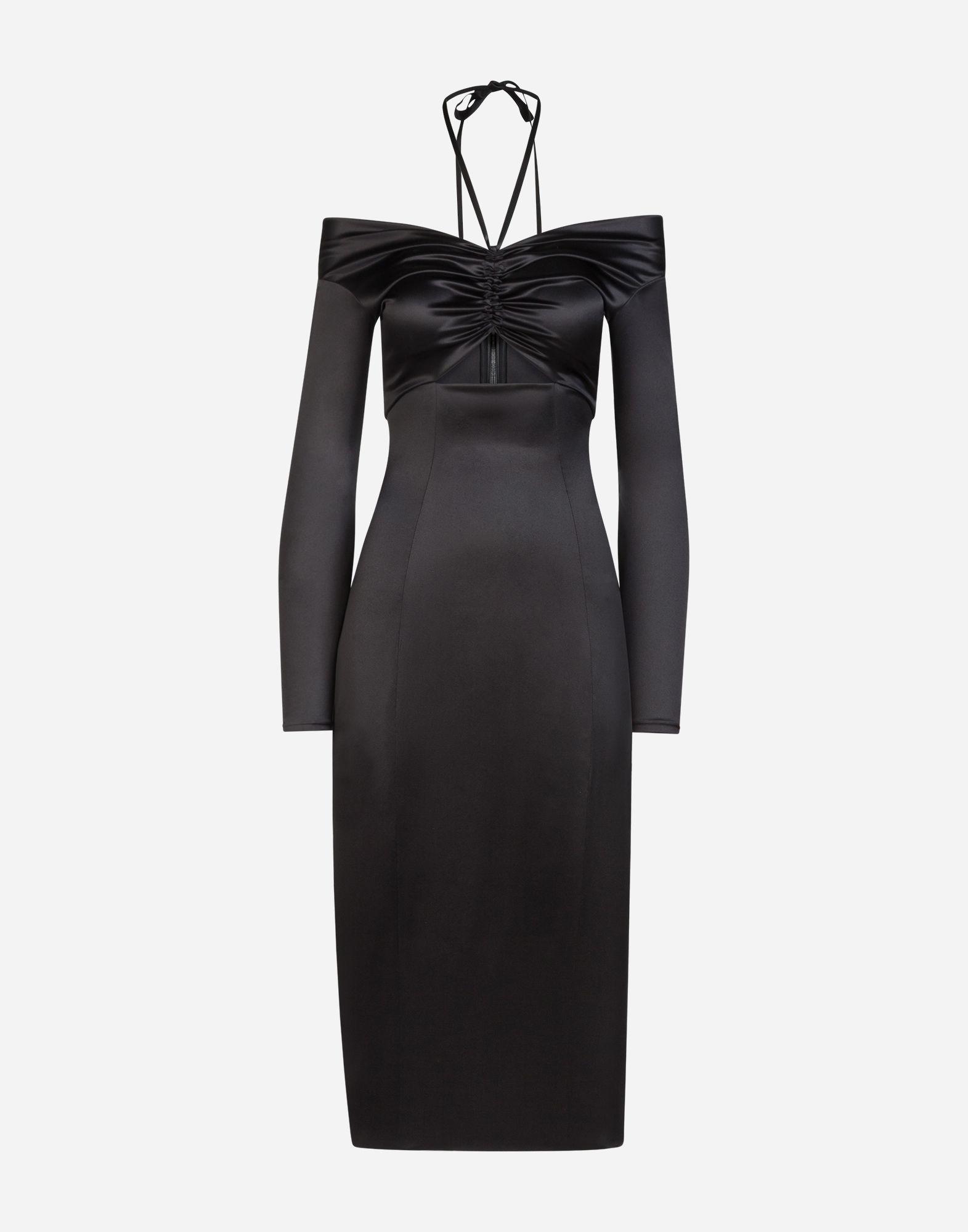 Dolce & Gabbana Form-fitting Silk Dress in Black - Lyst
