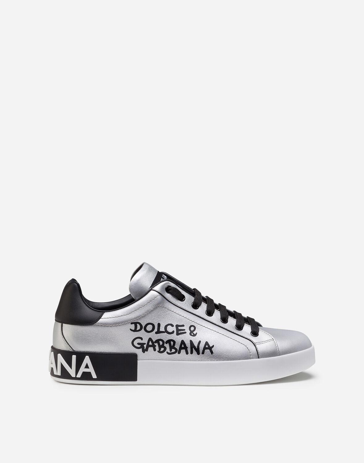 Dolce & Gabbana Metallic Calfskin Nappa Portofino Sneakers for Men - Lyst