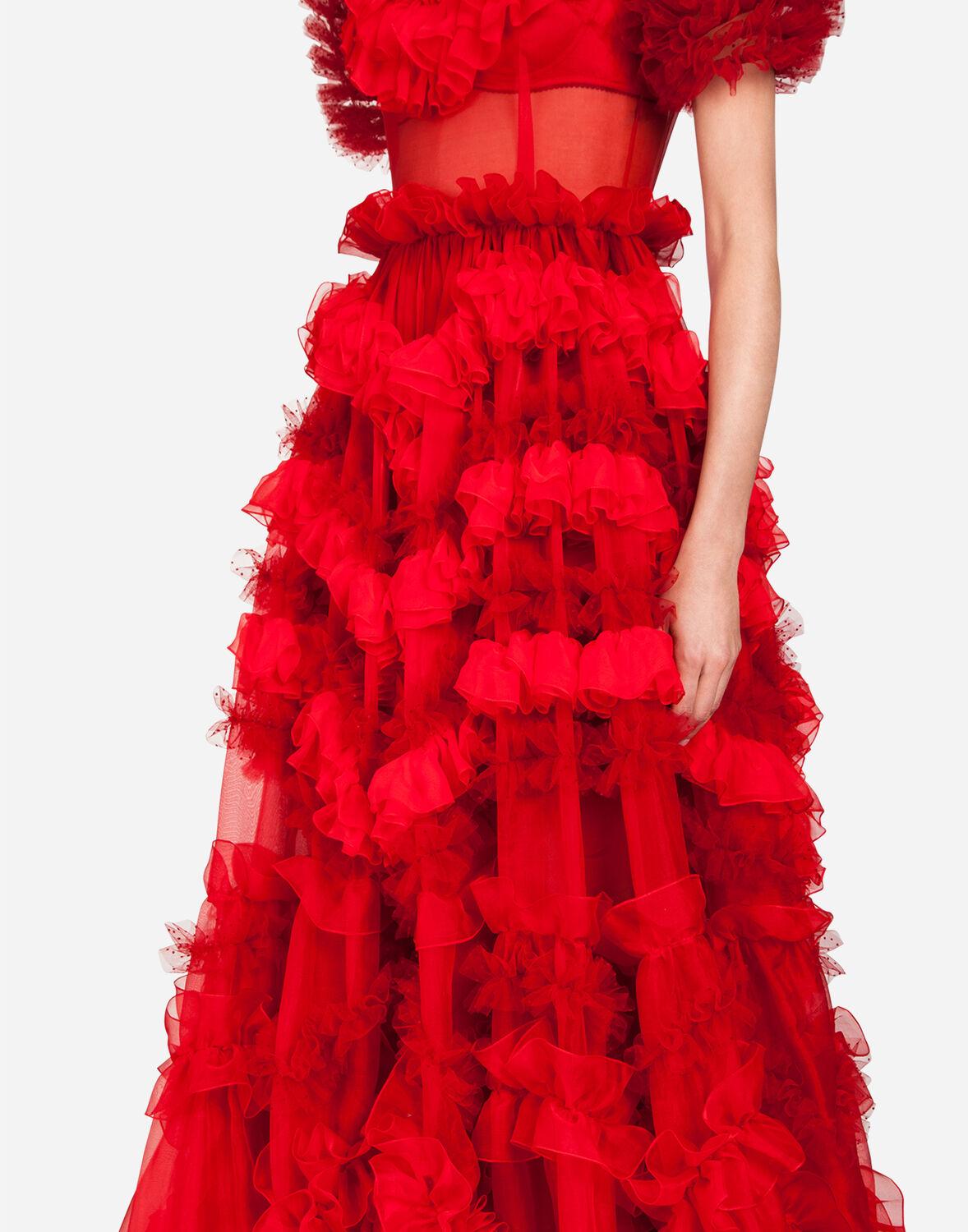 Dolce & Gabbana Silk Organza Dress in Red | Lyst