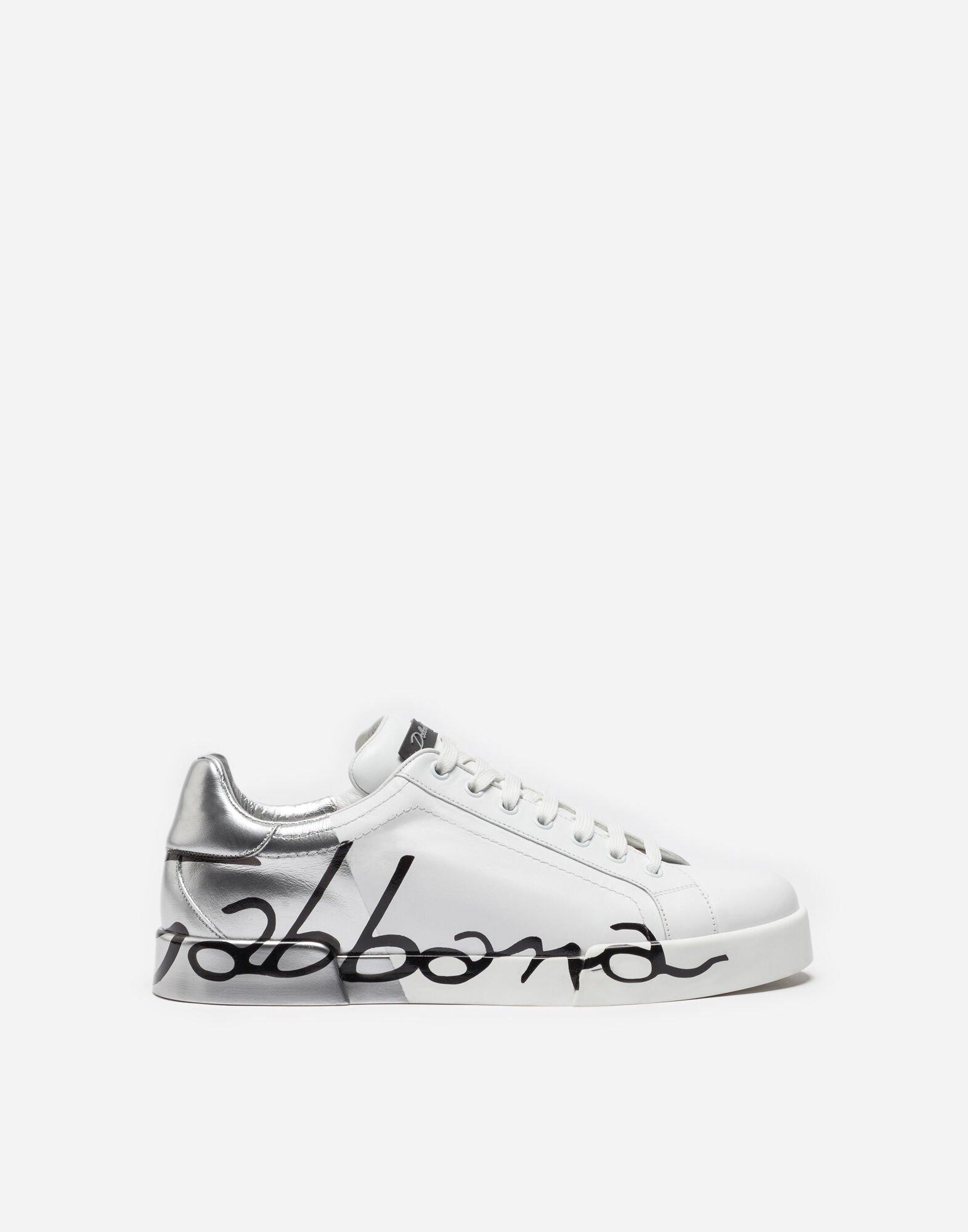 Sneakers Portofino In Pelle E VerniceDolce \u0026 Gabbana in Pelle da Uomo  colore Bianco | Lyst