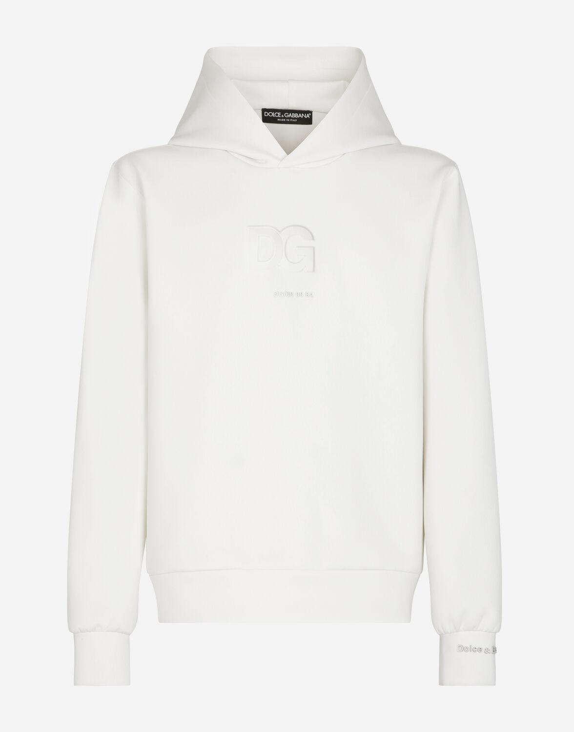 Dolce & Gabbana Scuba Fabric Hoodie With 3d Logo in White for Men | Lyst
