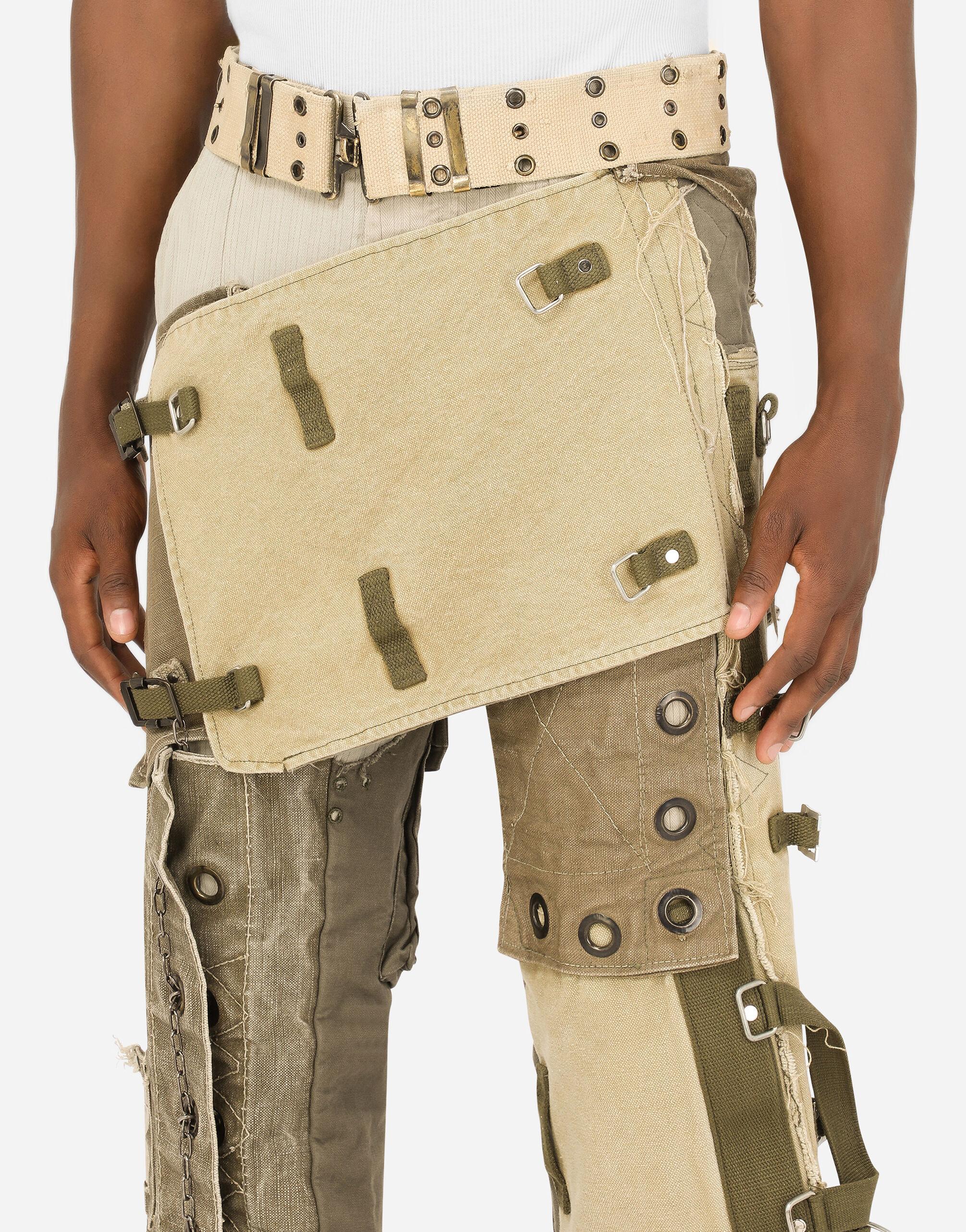 Dolce & Gabbana Cargo Pants With Vintage Appliqués in Natural for