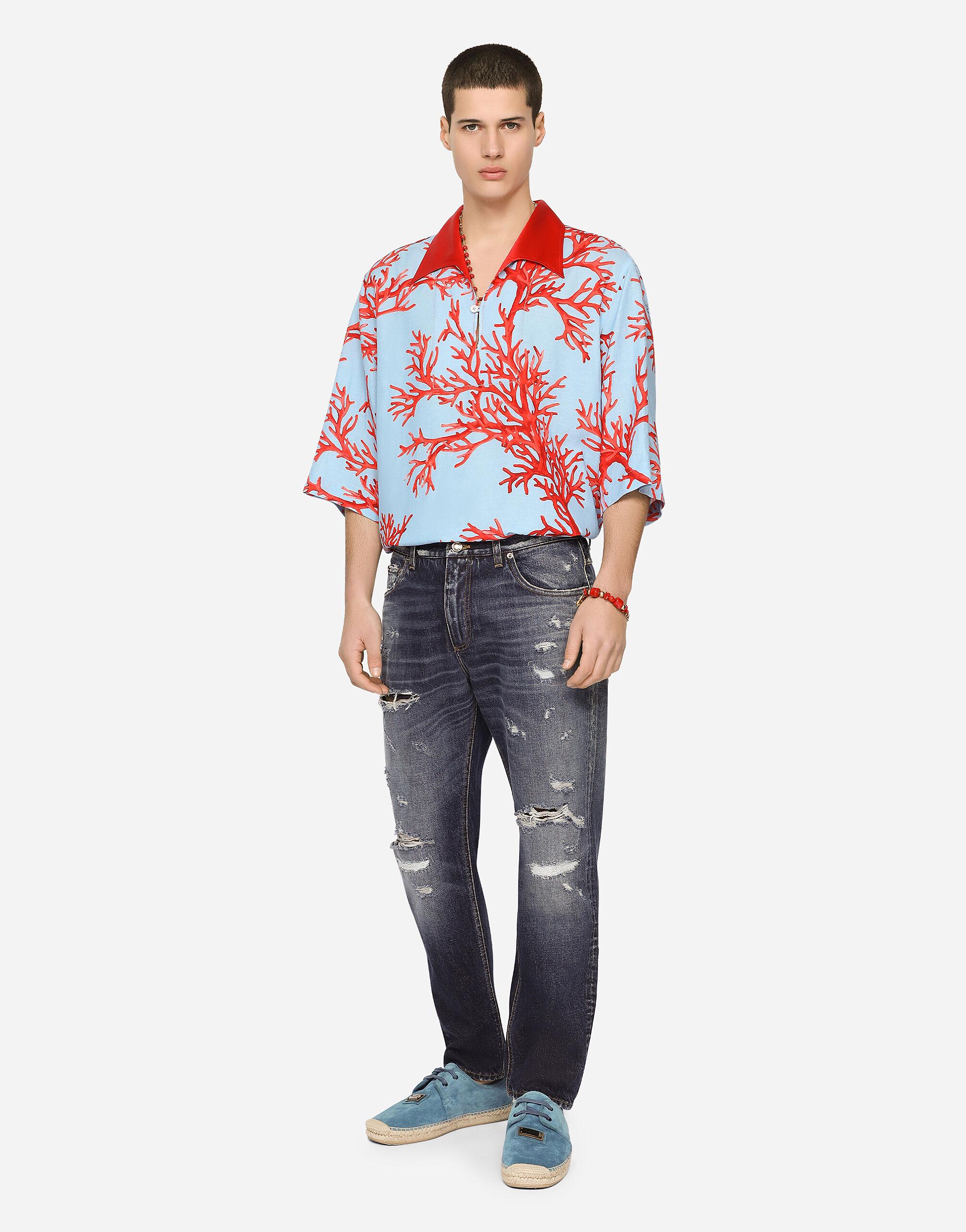 Dolce & Gabbana Coral-print Hawaiian Shirt for Men