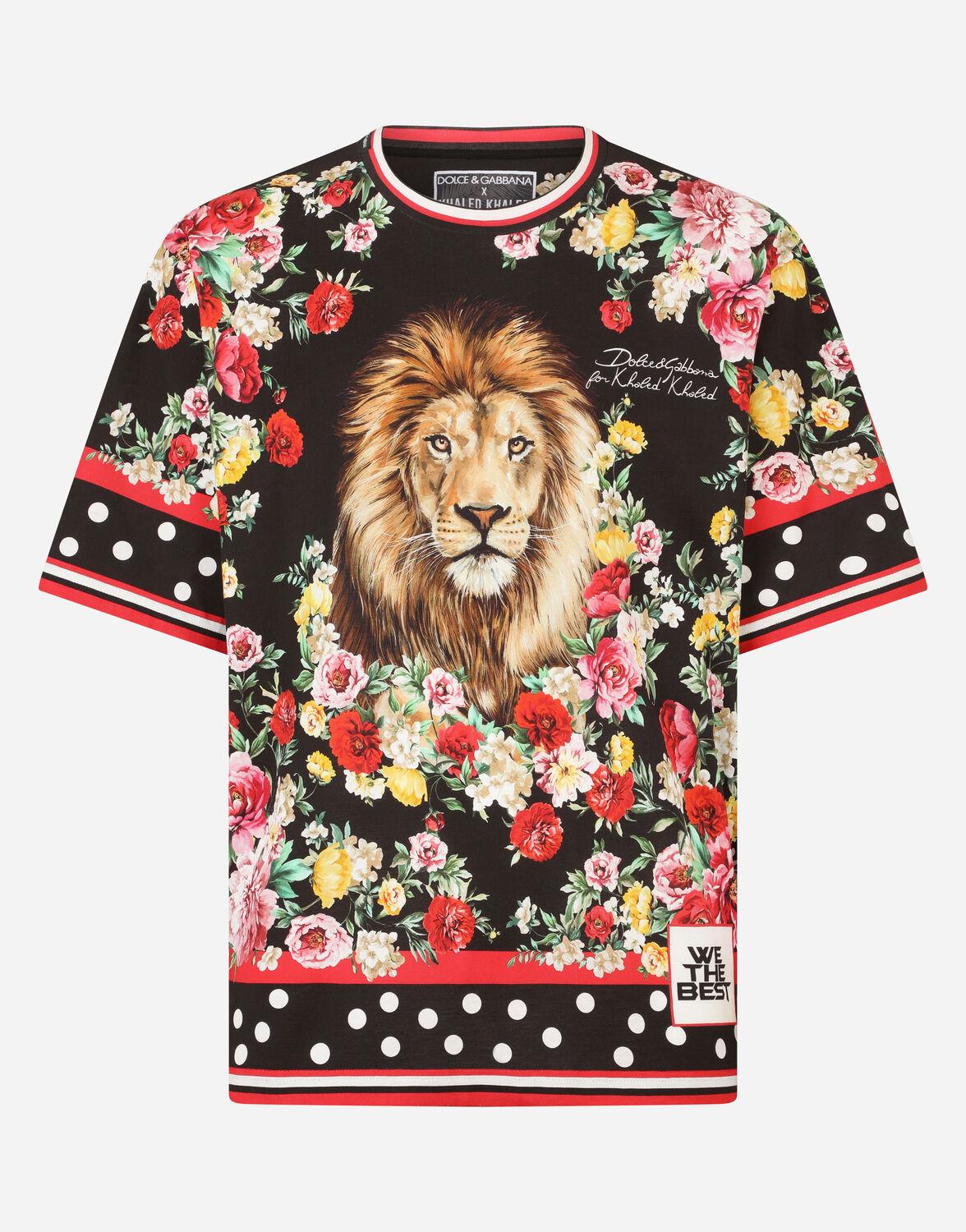 Dolce & Gabbana Cotton T-shirt With Lion Mix Print for Men - Lyst