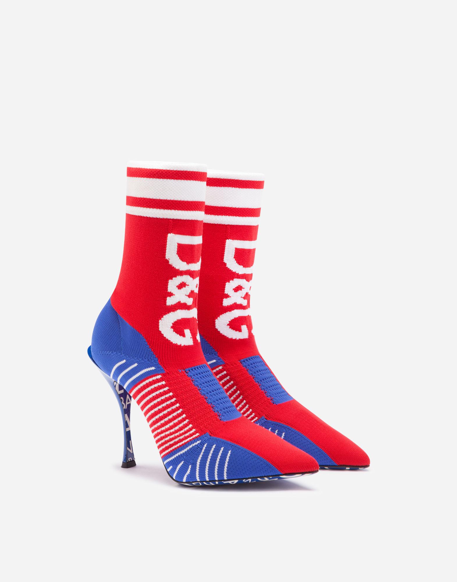 Dolce Gabbana Logo Sock Boot in Red Lyst