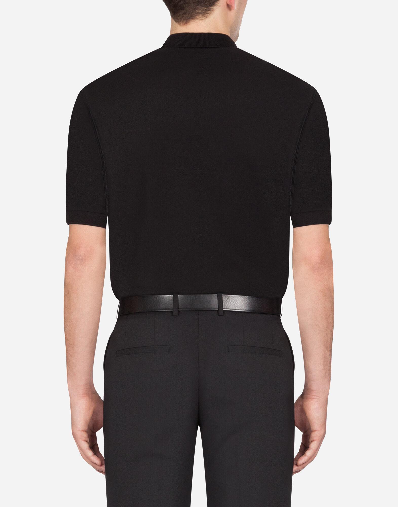 Dolce & Gabbana Cotton Piqué Polo Shirt With Branded Plate in Black for ...