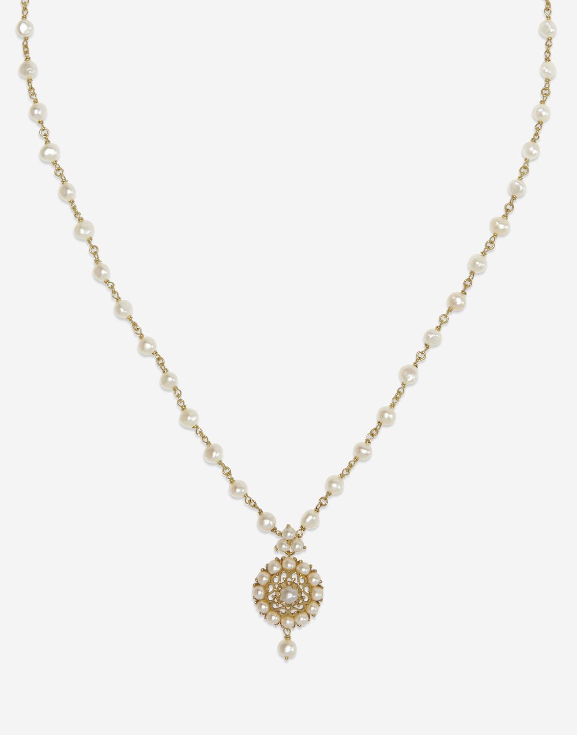 Dolce & Gabbana Romance Necklace In Yellow Gold With Pearls in Metallic