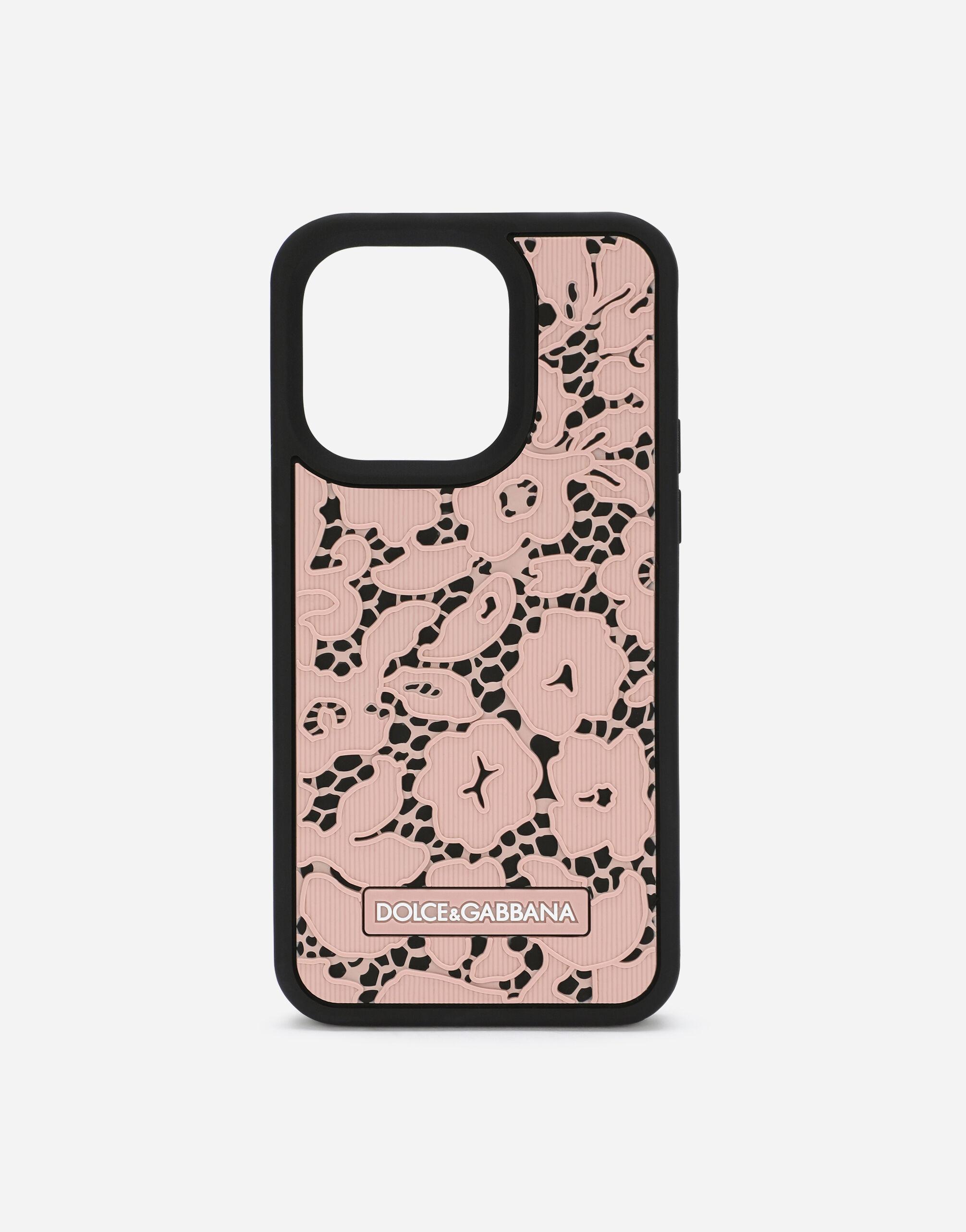 Dolce & Gabbana Lace Rubber Iphone 14 Pro Max Cover in Pink | Lyst