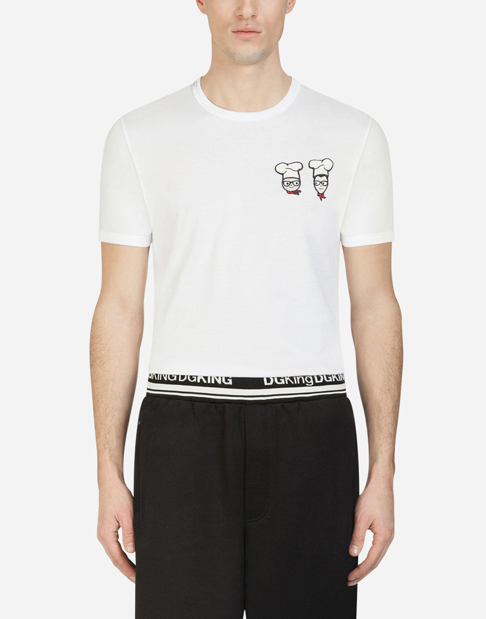 Dolce & Gabbana T-shirt In Cotton With Dg Family Patch in White for Men |  Lyst