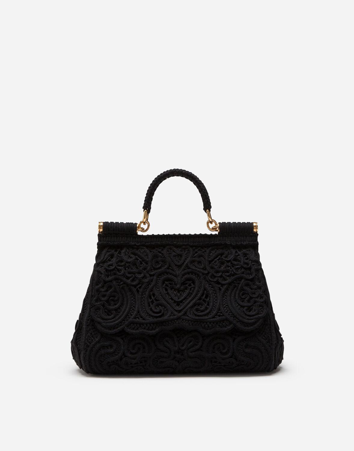 Dolce & Gabbana Medium Cordonetto Lace Sicily Bag in Black - Lyst