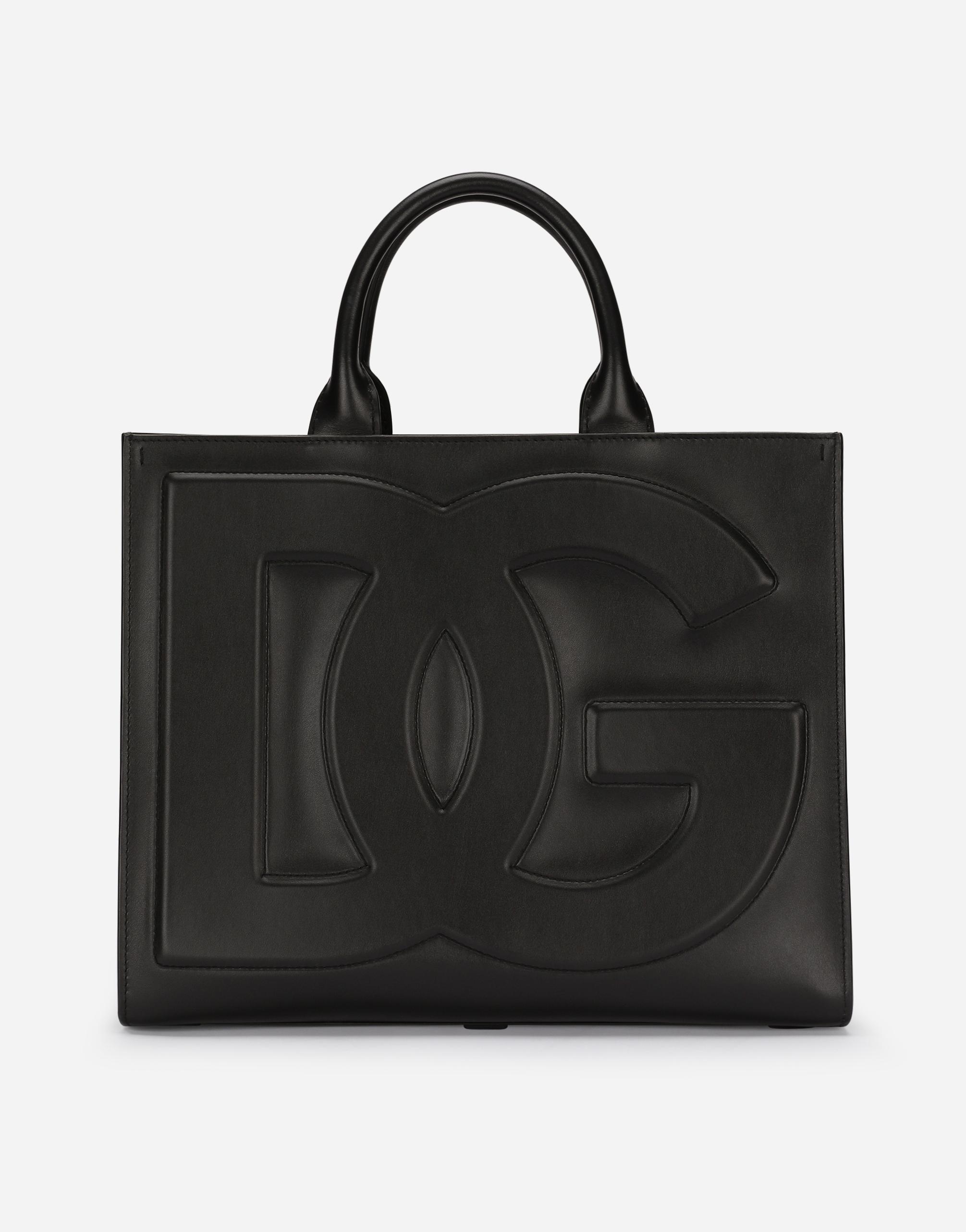 Dolce & Gabbana Dg Daily Medium Leather Tote in Black