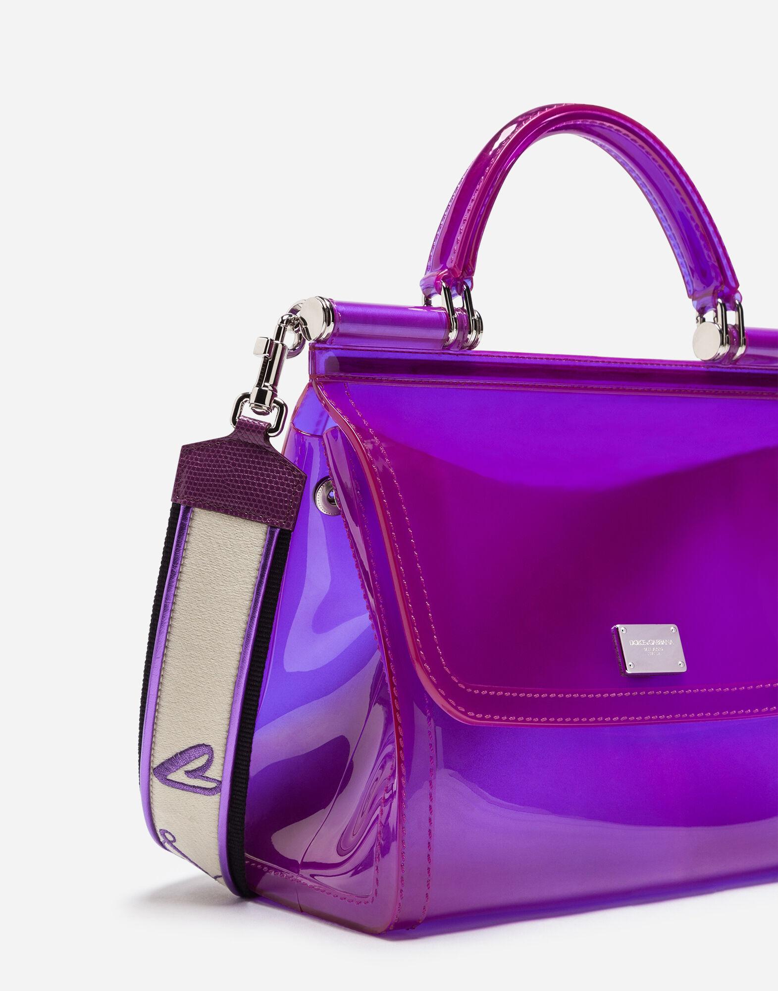Dolce & Gabbana Semi-transparent Rubber Sicily Handbag in Purple 