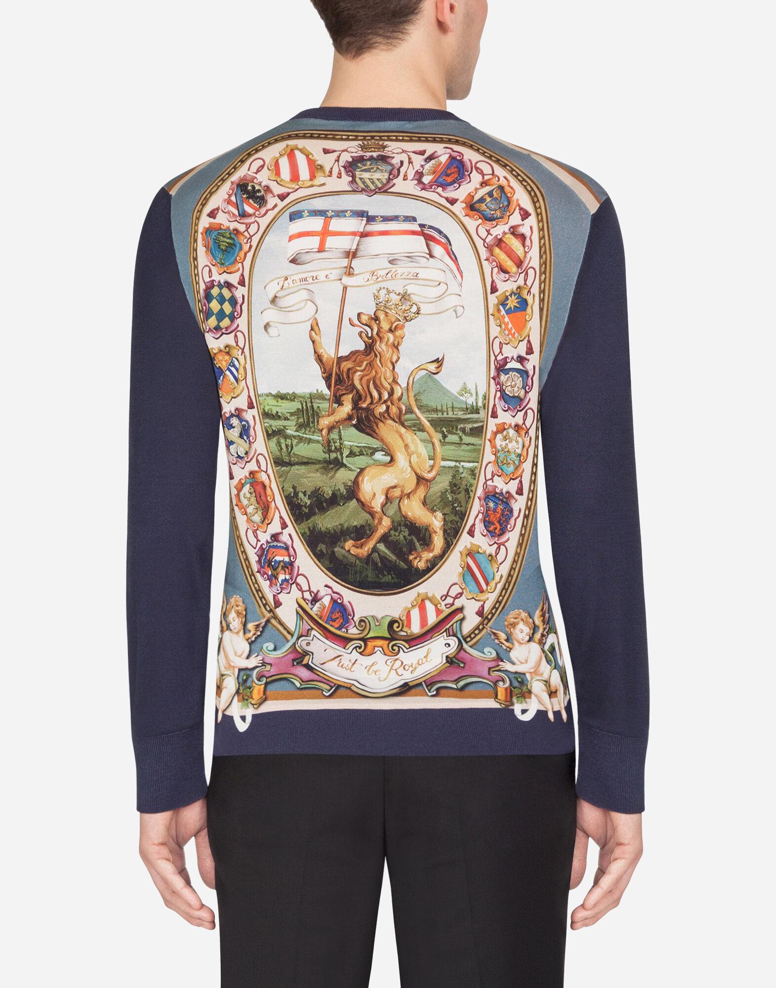 Dolce & Gabbana Silk Round-neck Sweater With Dg King Print for Men ...