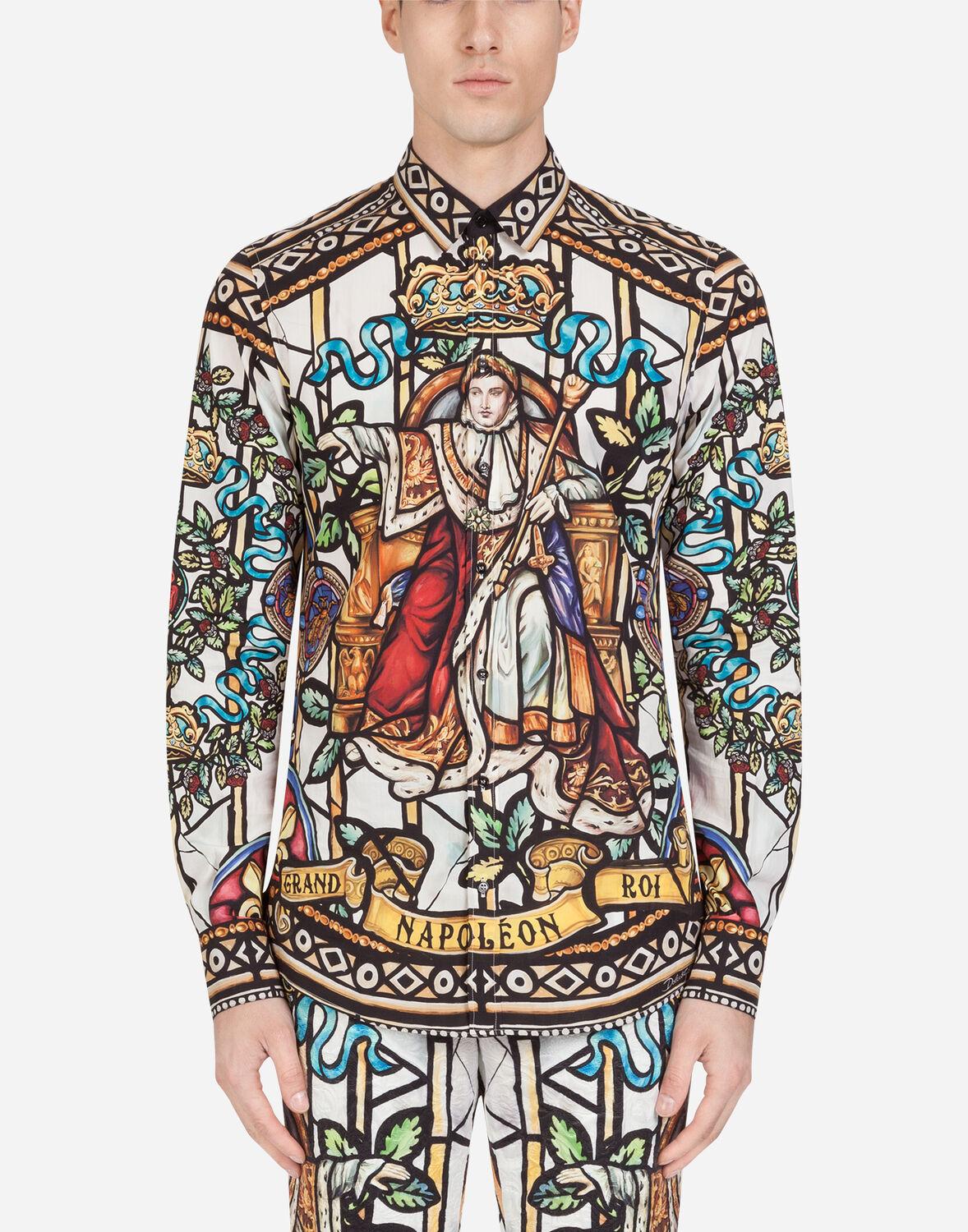 Dolce & Gabbana Cotton Martini Shirt With Napoleon Print for Men | Lyst