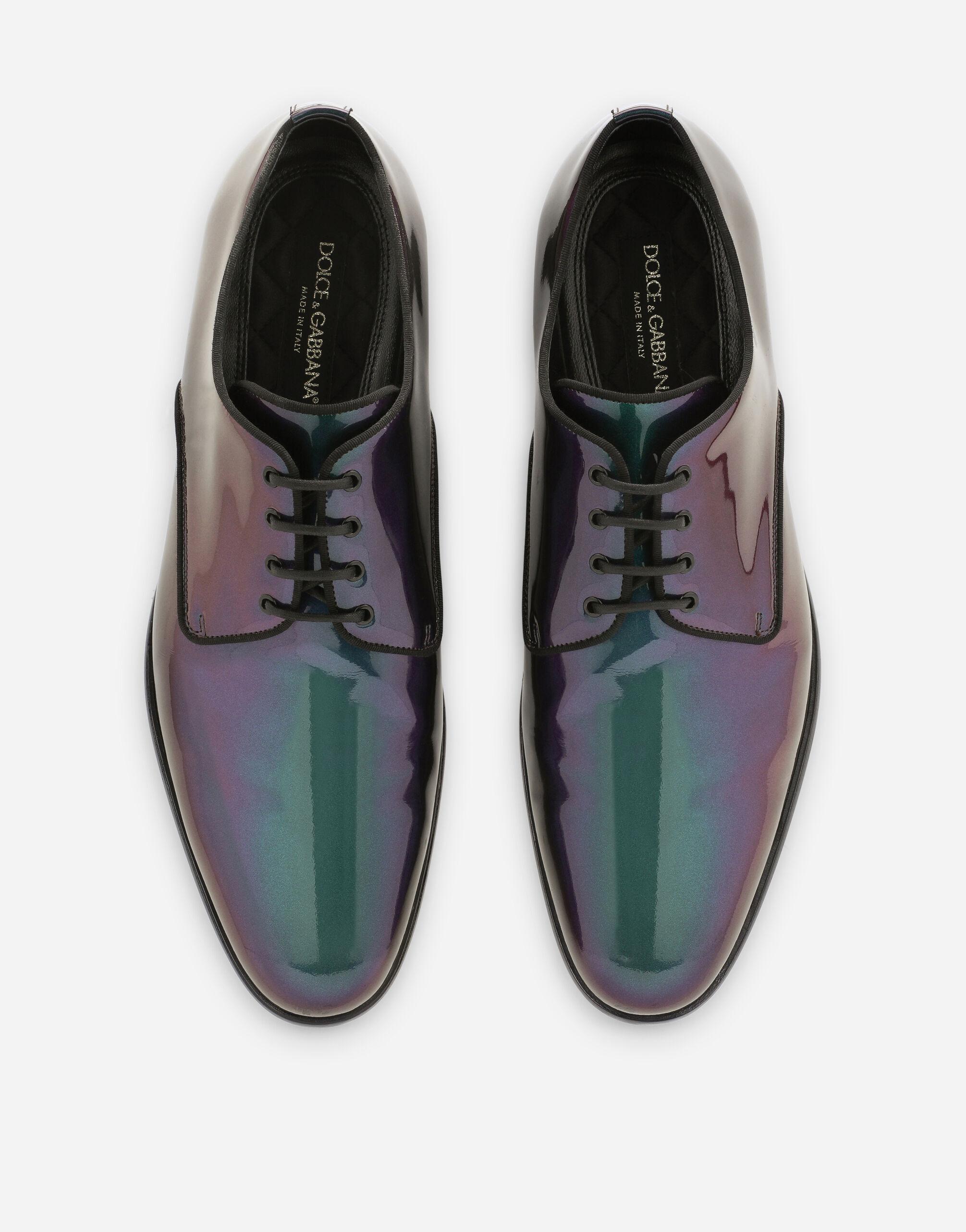 Dolce & Gabbana Iridescent Patent Leather Derby Shoes for Men | Lyst
