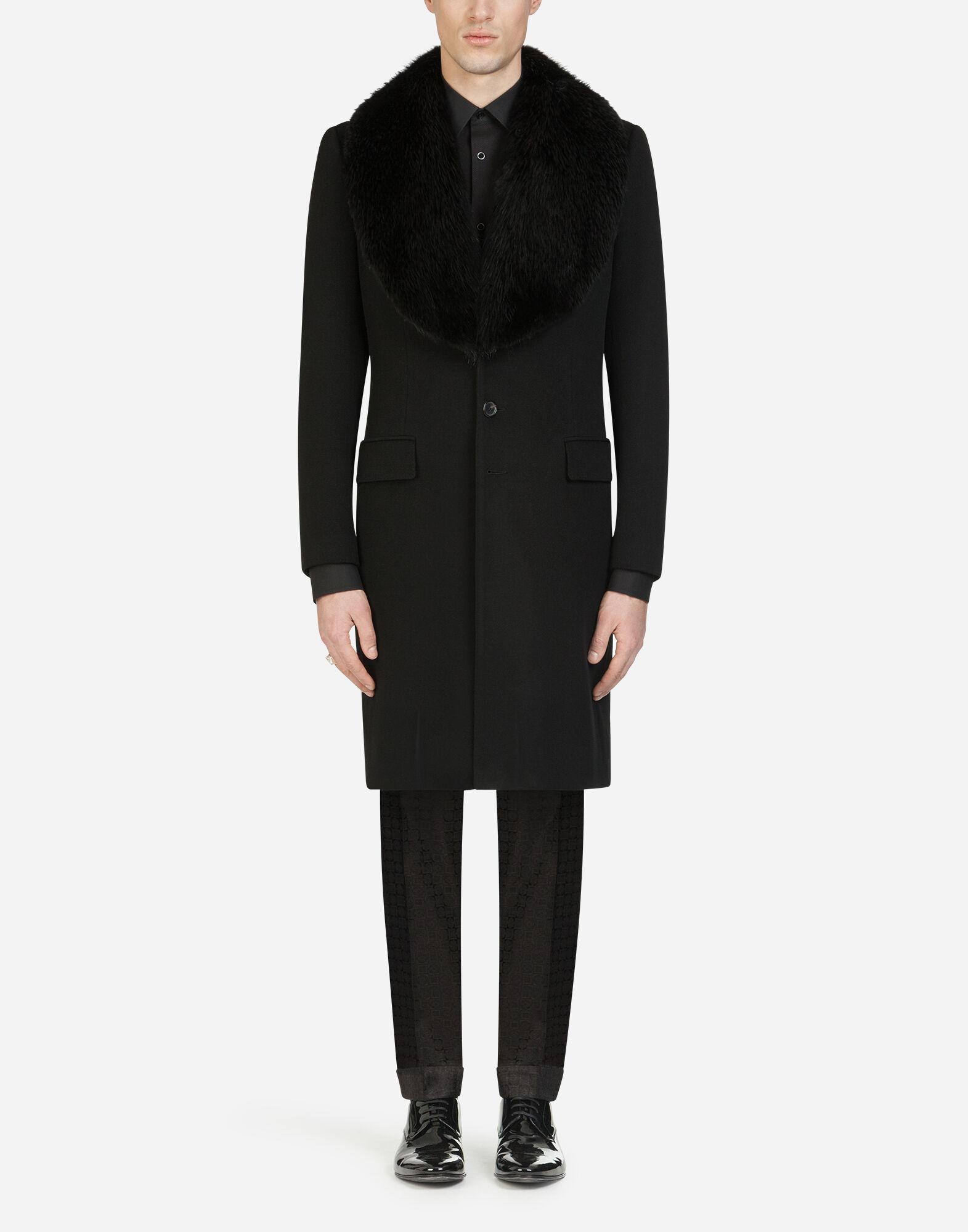 Dolce & Gabbana Wool And Cashmere Broadcloth Coat in Black for Men - Lyst