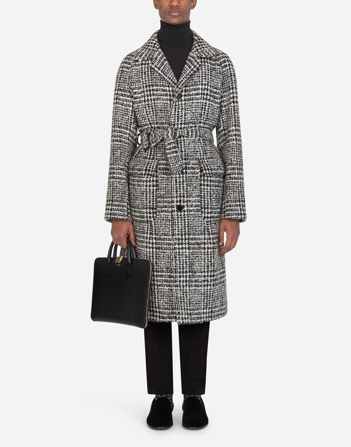 grey plaid wool coat