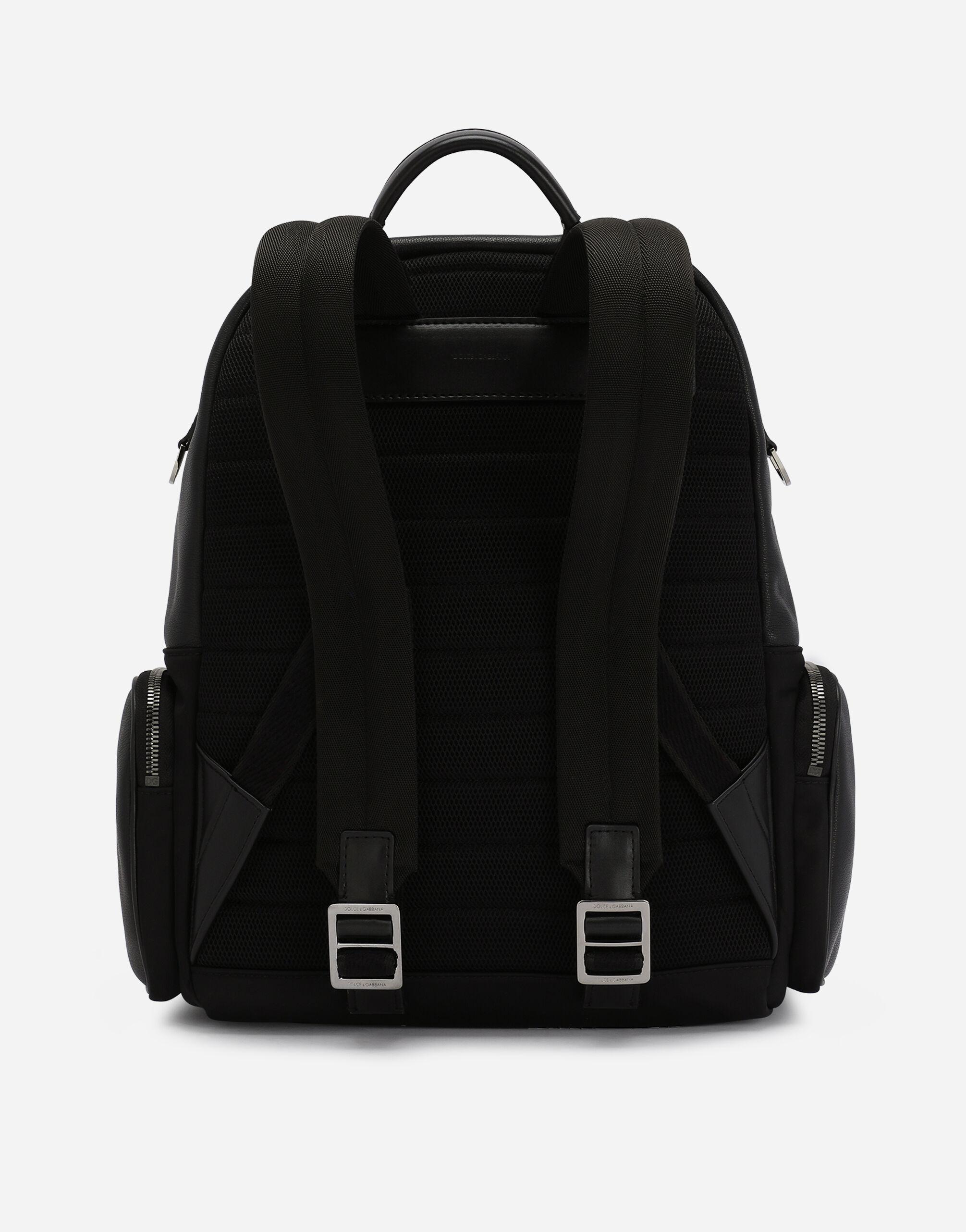 Dolce & Gabbana Nylon And Grainy Calfskin Backpack in Black for Men | Lyst