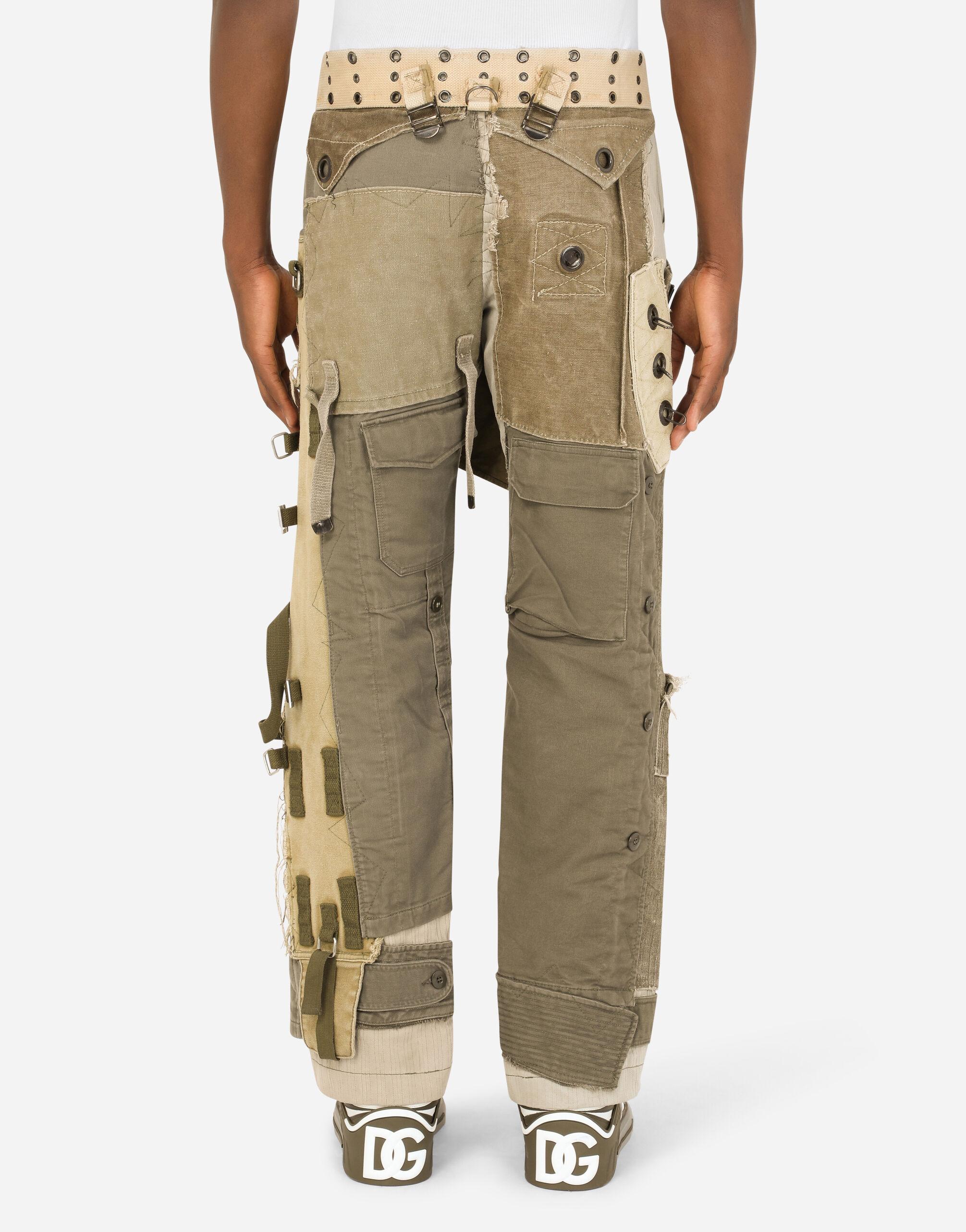 Dolce & Gabbana Cargo Pants With Vintage Appliqués in Natural for Men |  Lyst Canada