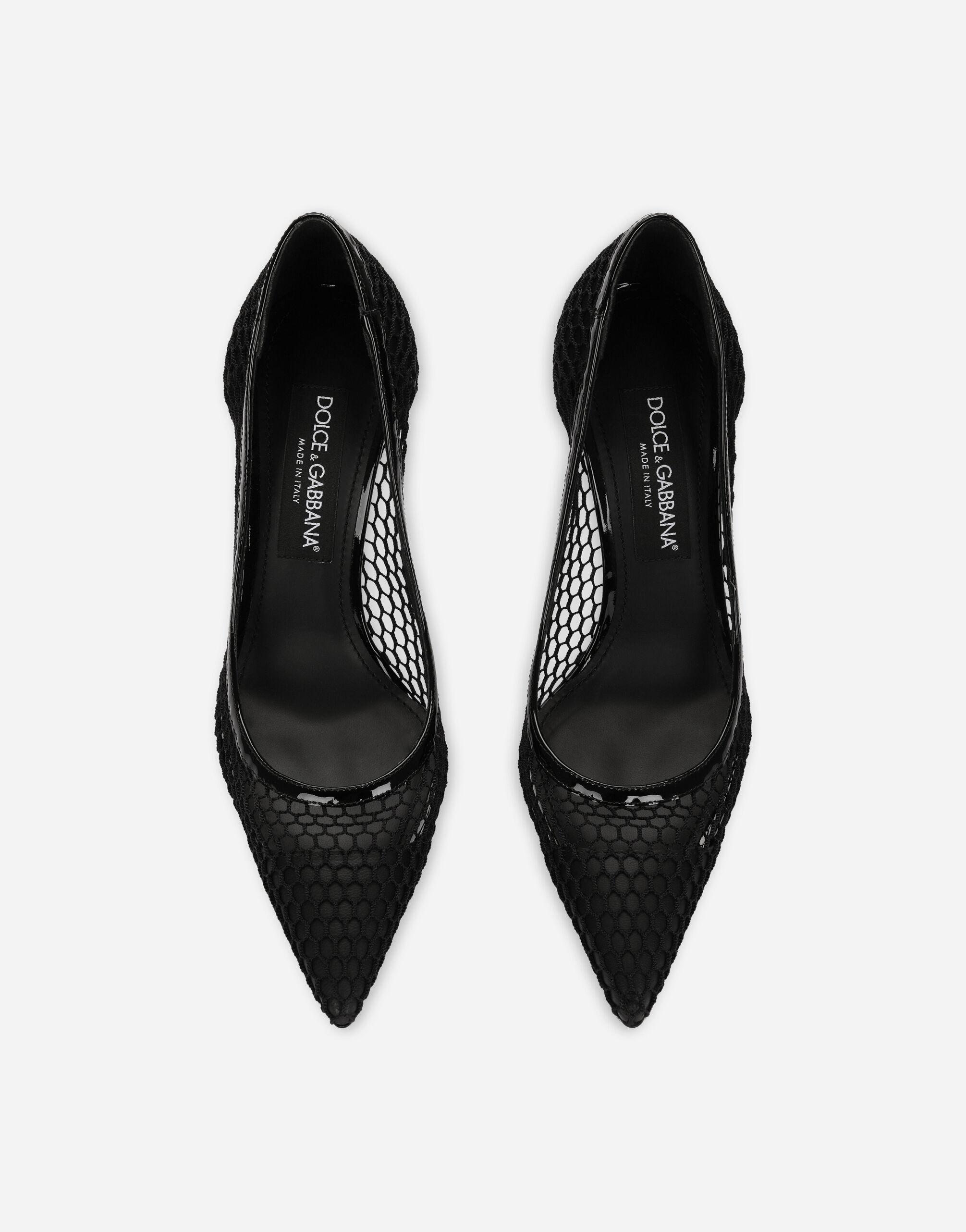 Dolce & Gabbana Mesh And Patent Leather Pumps in Black | Lyst