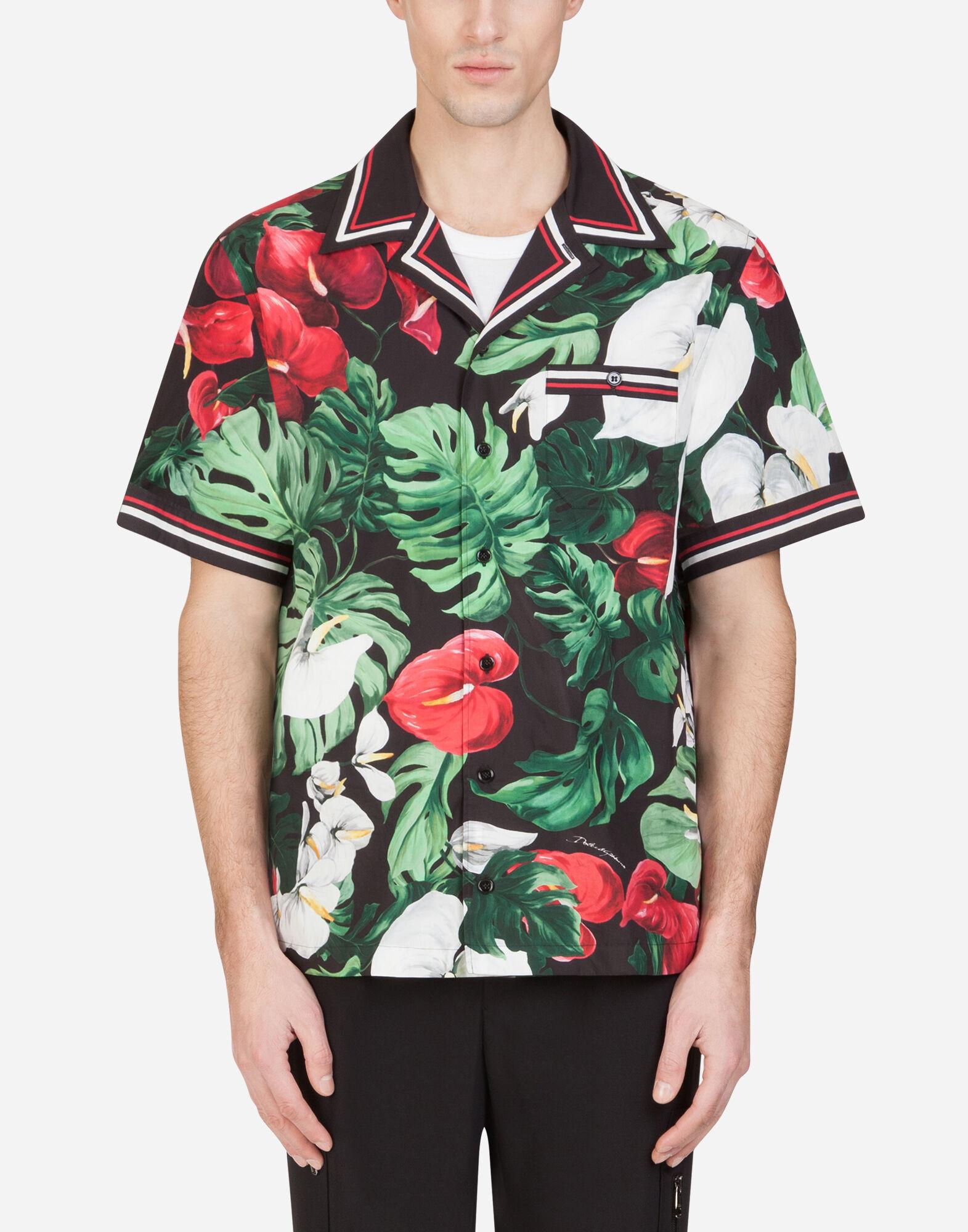 Dolce & Gabbana Anthurium-print Silk Hawaiian Shirt in Green for Men ...