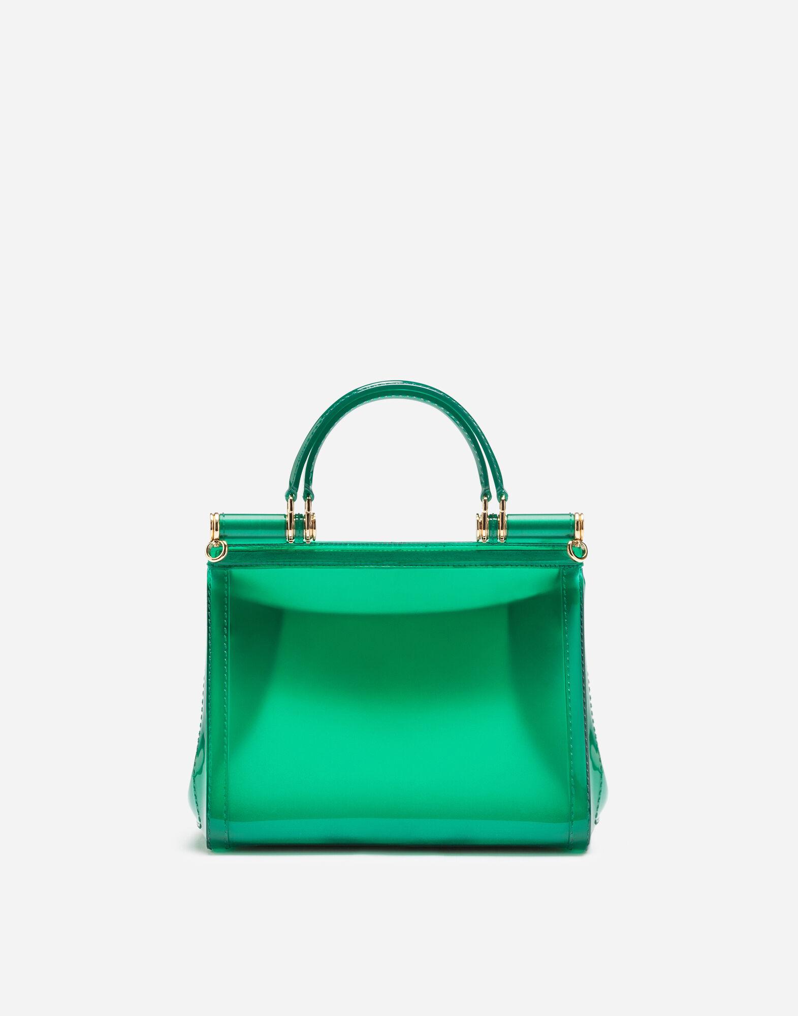 Dolce & Gabbana Leather Sicily Translucent Top Handle Bag in Emerald (Green)  | Lyst