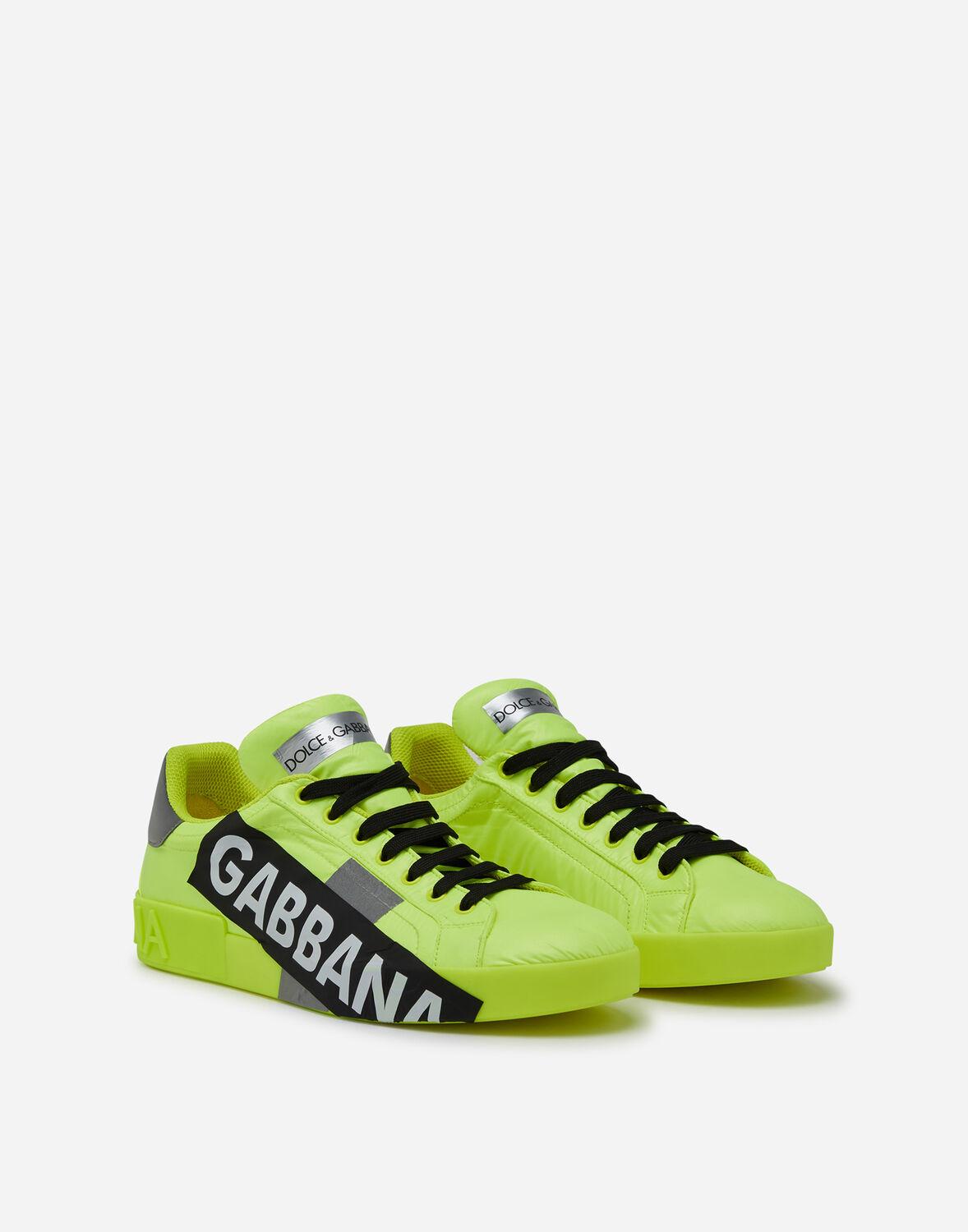 Dolce & Gabbana Portofino Sneakers In Fluorescent Nylon With Logotape in  Yellow for Men | Lyst