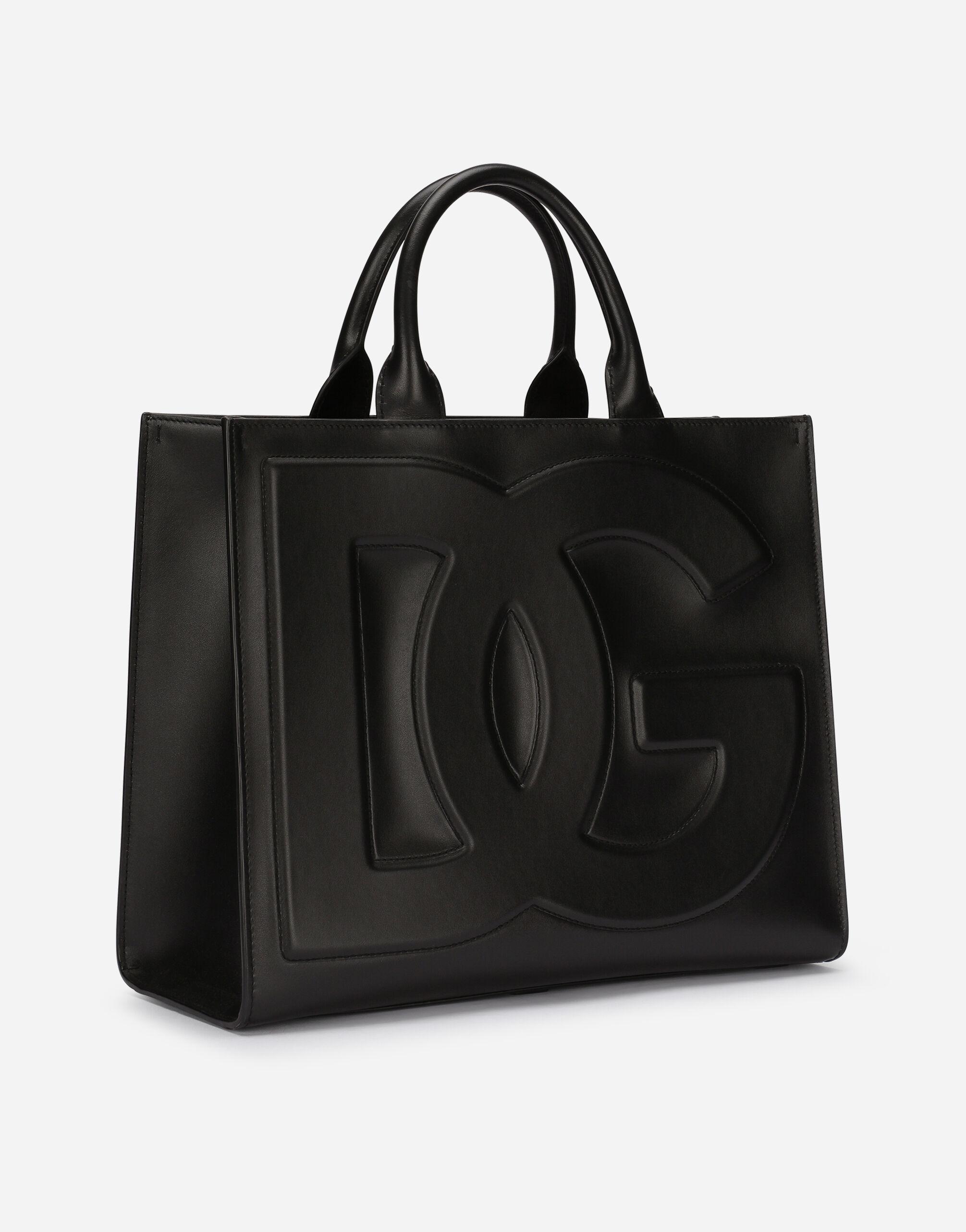 Damen Taschen Tote Taschen Dolce & Gabbana Leder Kleiner Shopper DG Daily aus Kalbsleder in Schwarz 