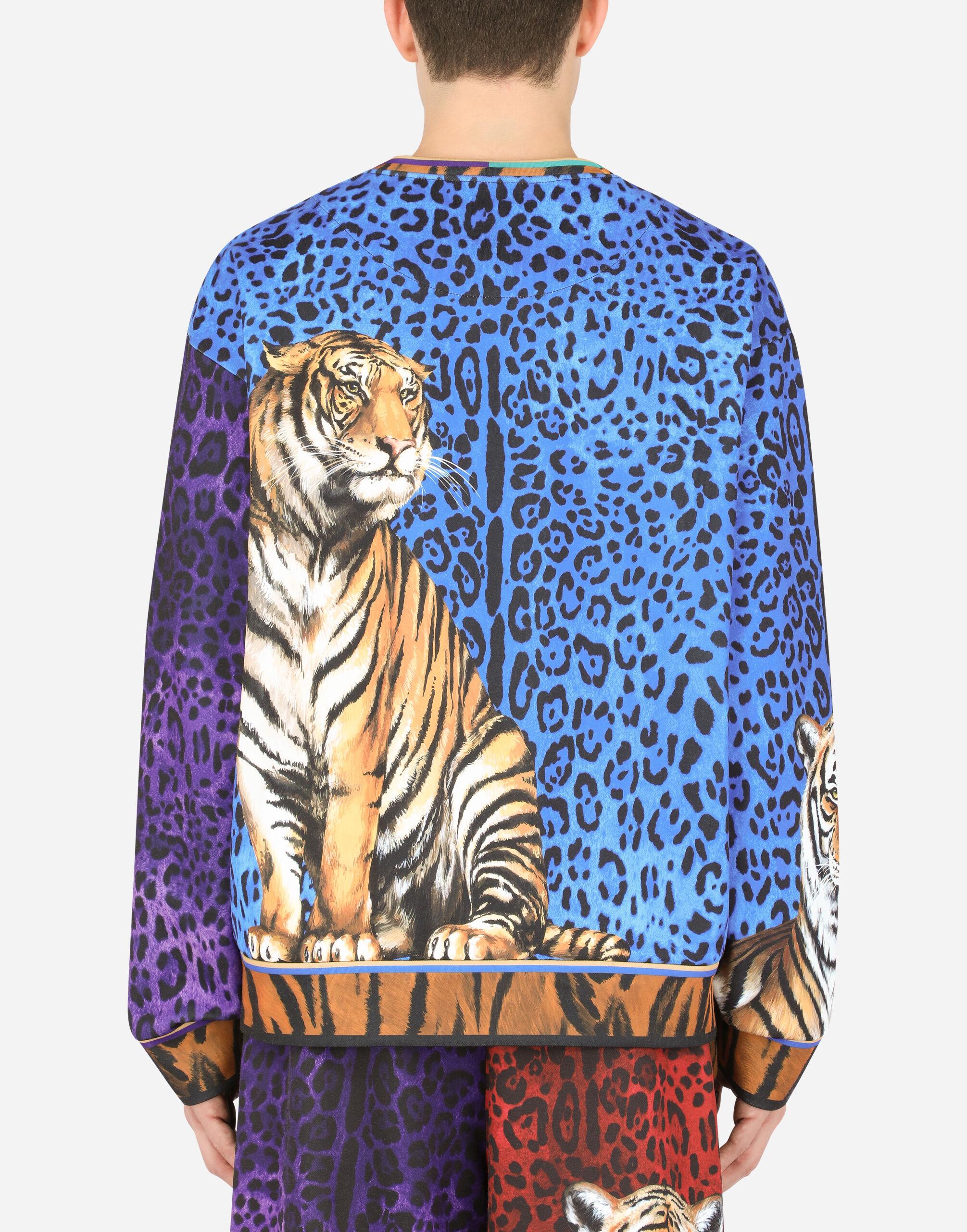 Dolce Gabbana Tiger print Technical Jersey Sweatshirt for Men Lyst