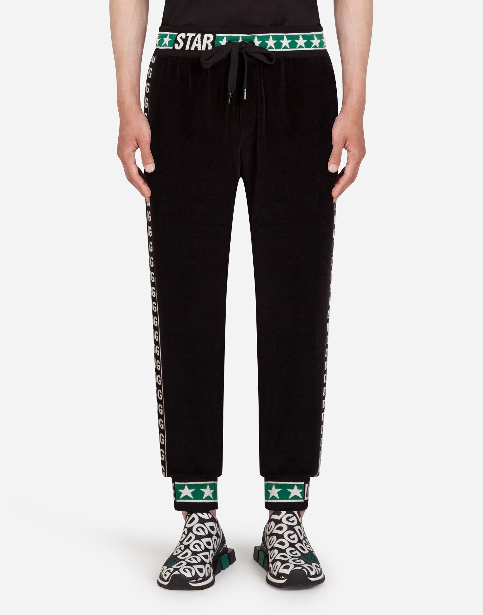 Dolce & Gabbana Cotton Chenille JOGGING Pants in Black for Men - Lyst