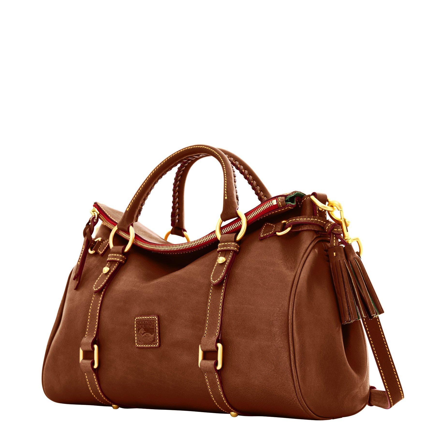 Dooney & Bourke Leather Florentine Medium Satchel in Chestnut (Brown ...