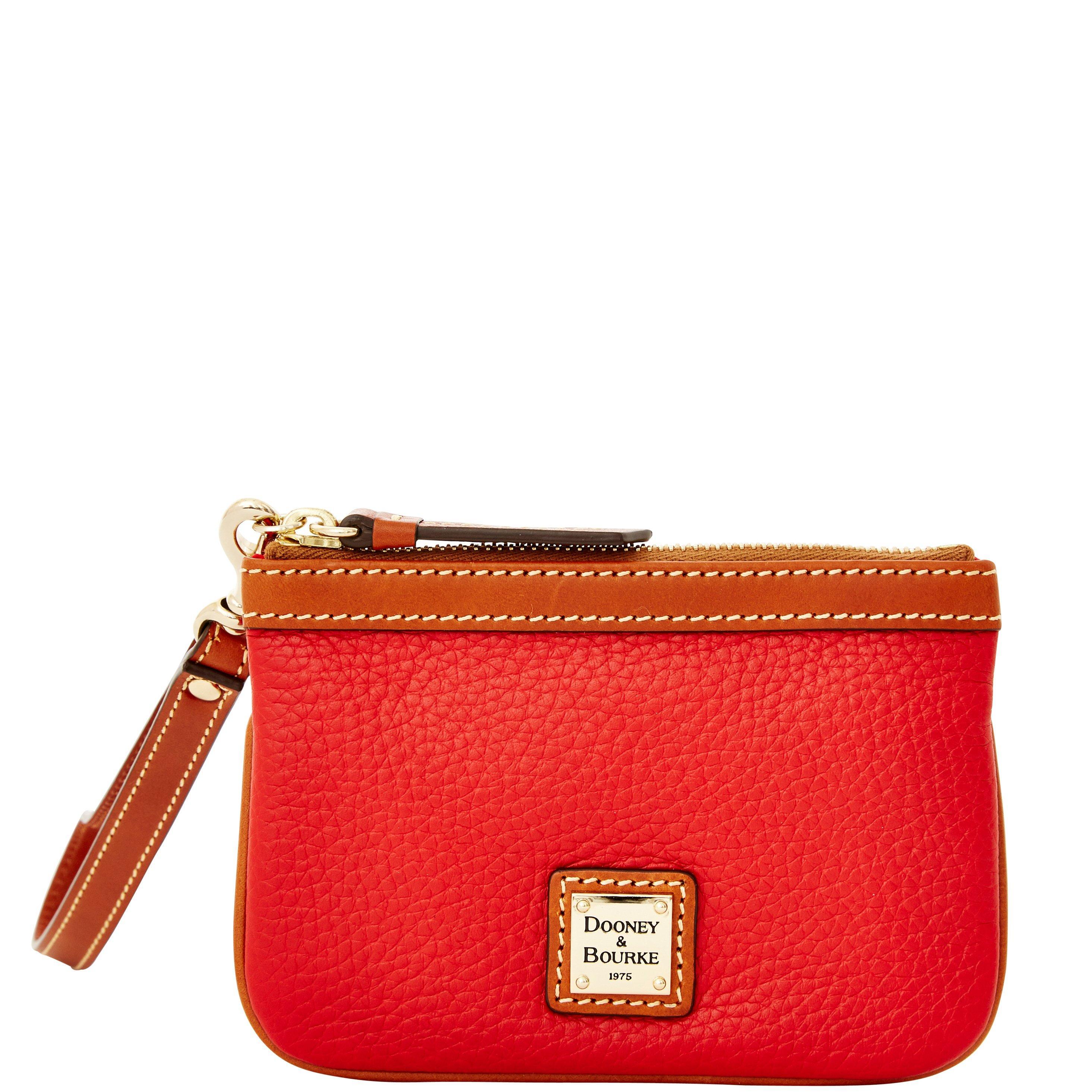 Dooney & Bourke Leather Pebble Grain Medium Wristlet in Red Save 14