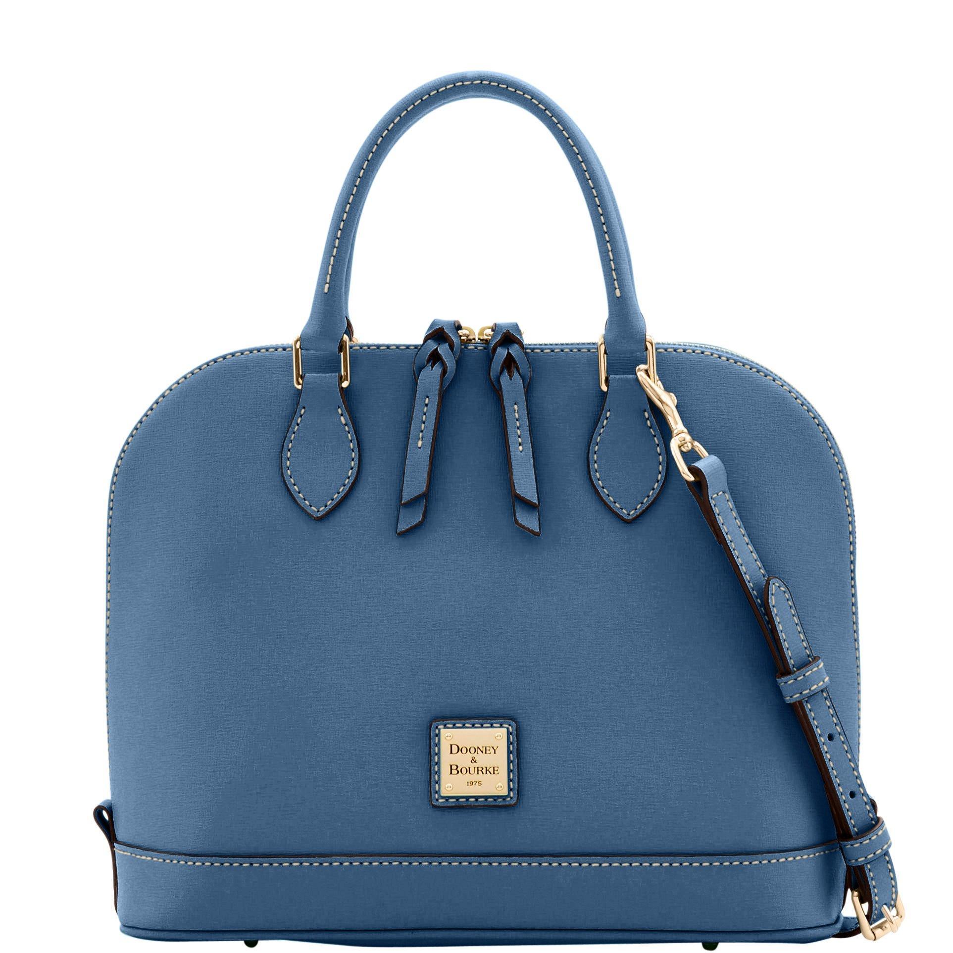 Dooney & Bourke Leather Saffiano Zip Zip Satchel in Graphite (Blue) Lyst