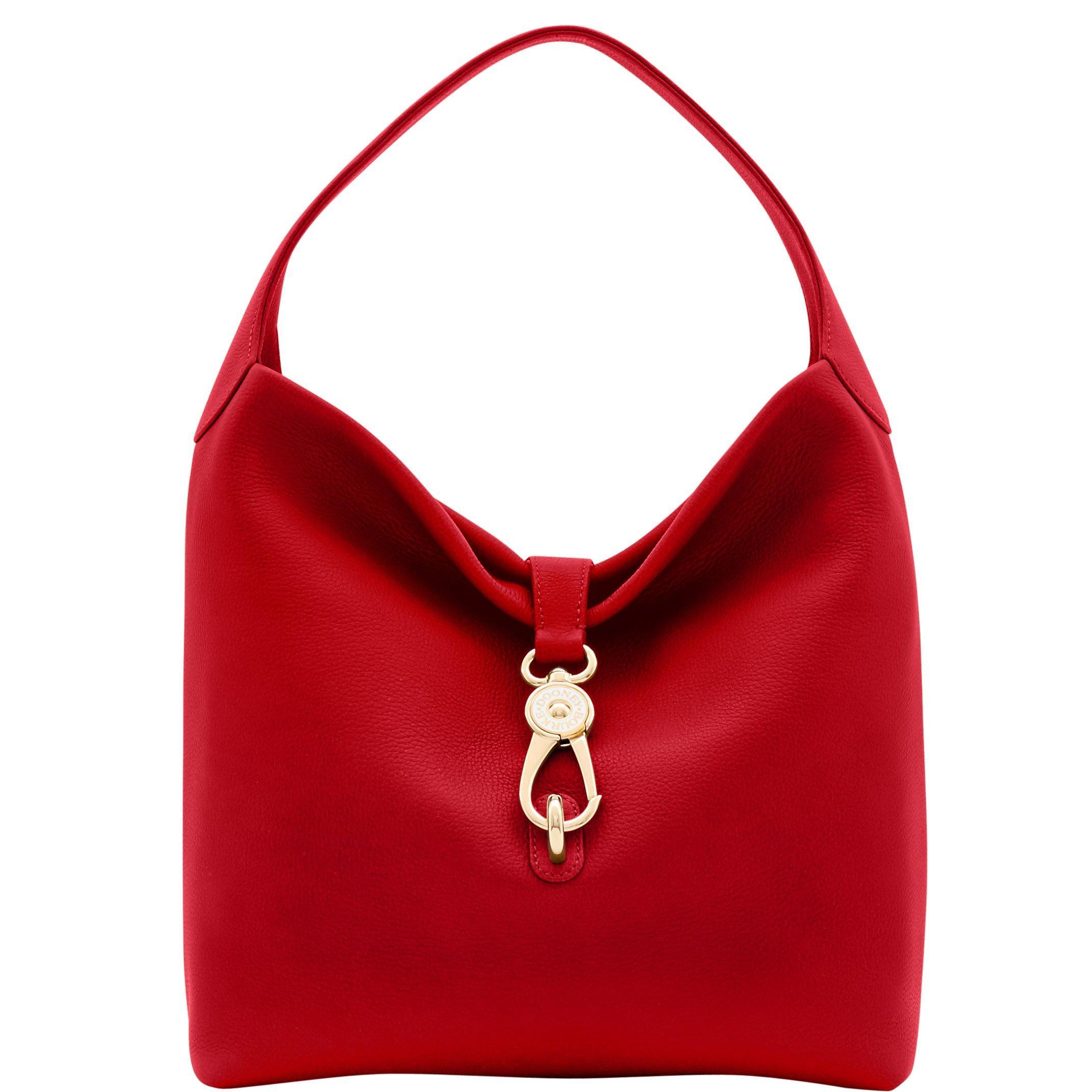 Dooney & Bourke Leather Belvedere Logo Lock Shoulder Bag in Red - Save ...