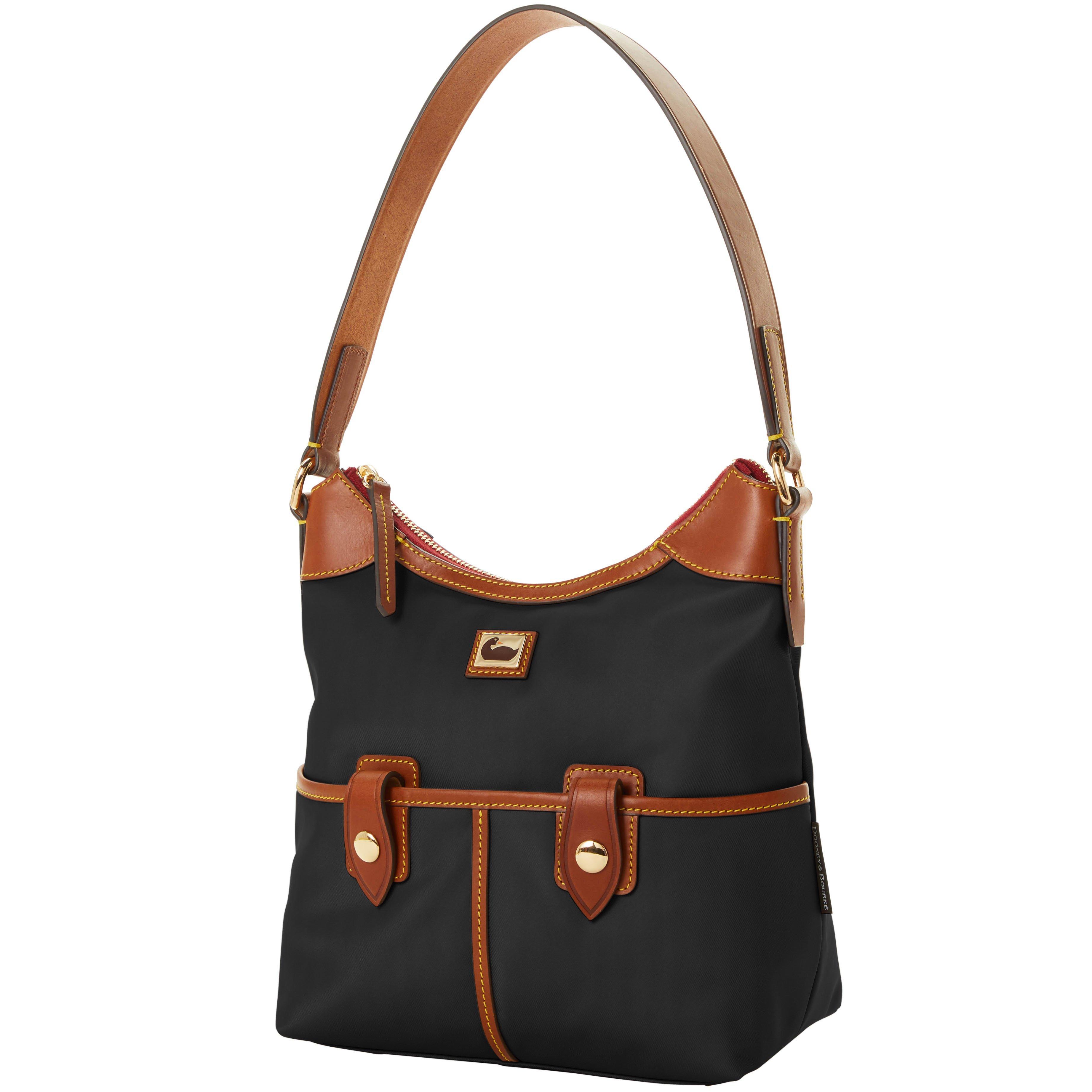 Dooney & Bourke Synthetic Wayfarer Nylon Zip Hobo in Black/Gold (Black