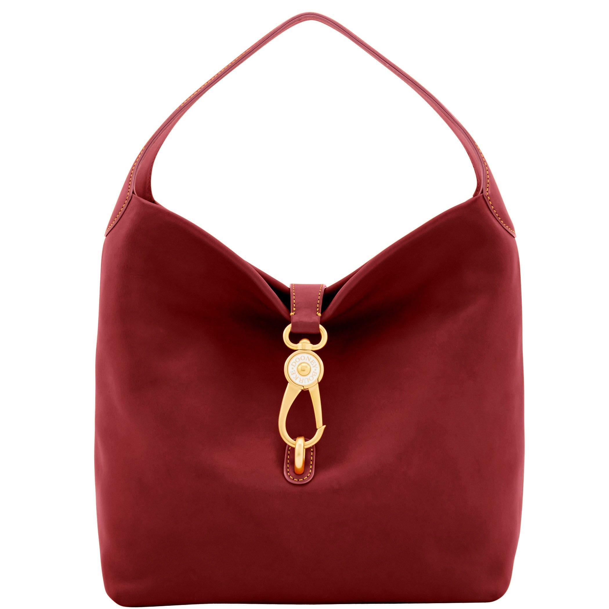 Dooney & Bourke Leather Florentine Logo Lock Shoulder Bag in Chestnut ...