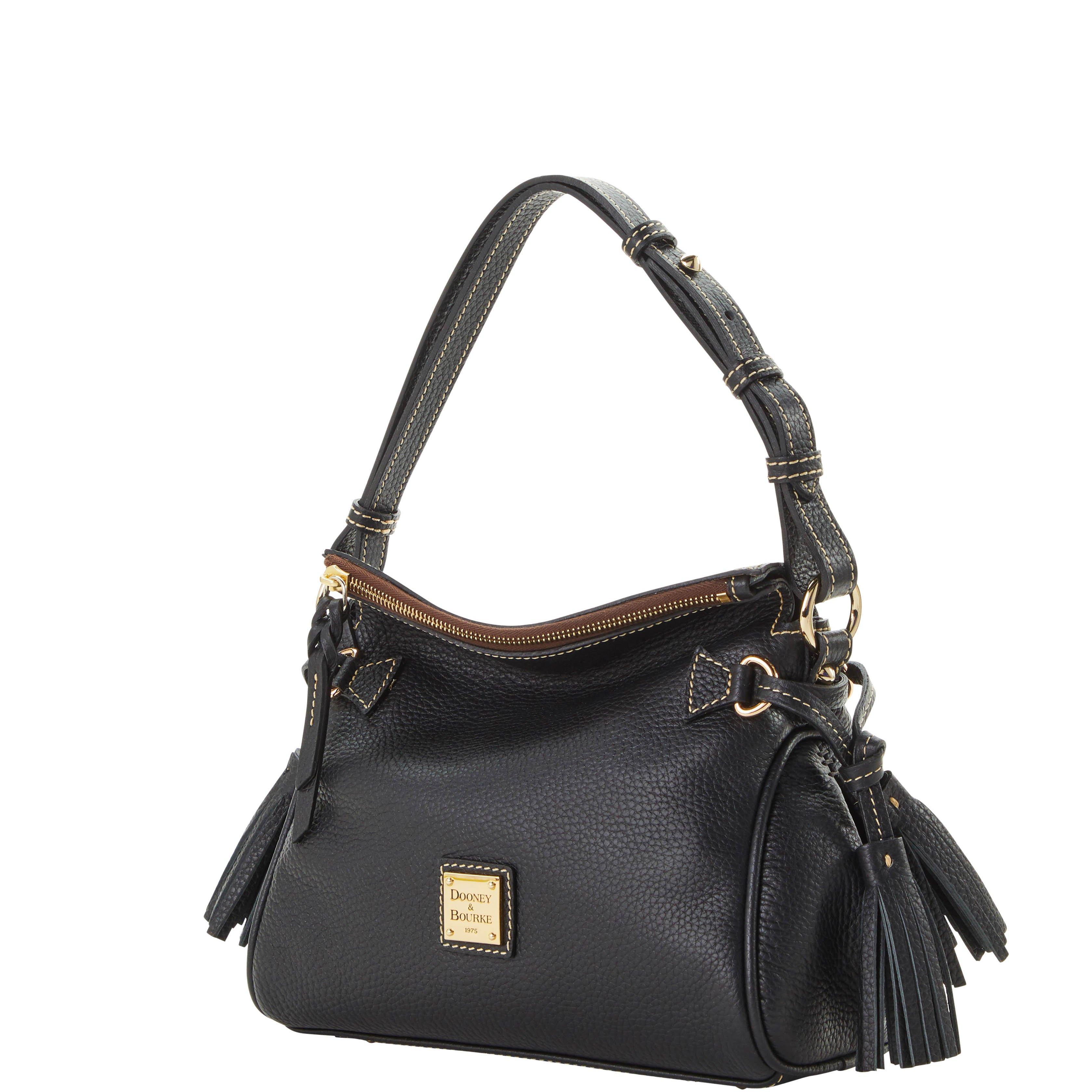 Dooney & Bourke Leather Pebble Grain Tassel Shoulder Bag in Black Lyst