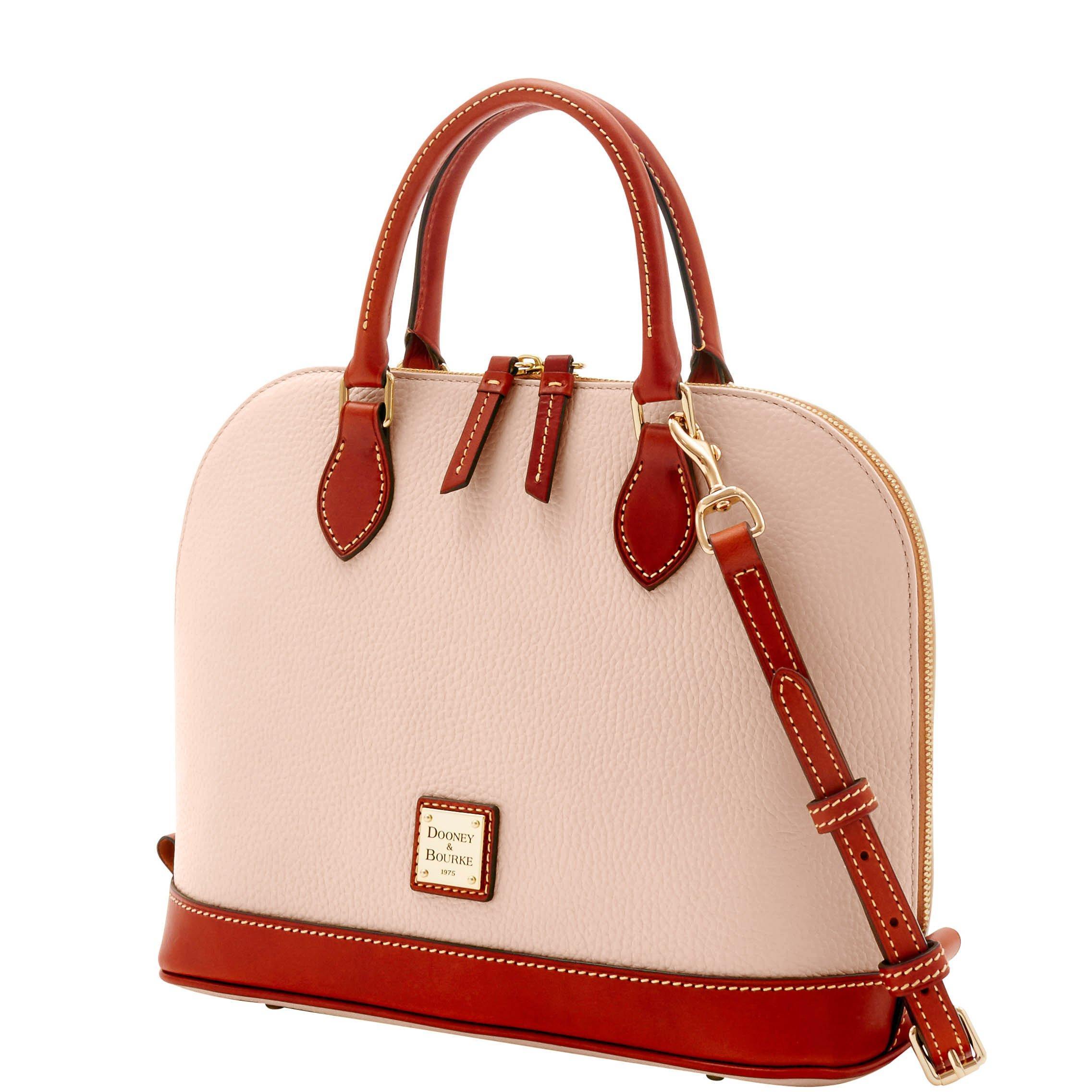 dooney and bourke pebble leather zip zip satchel