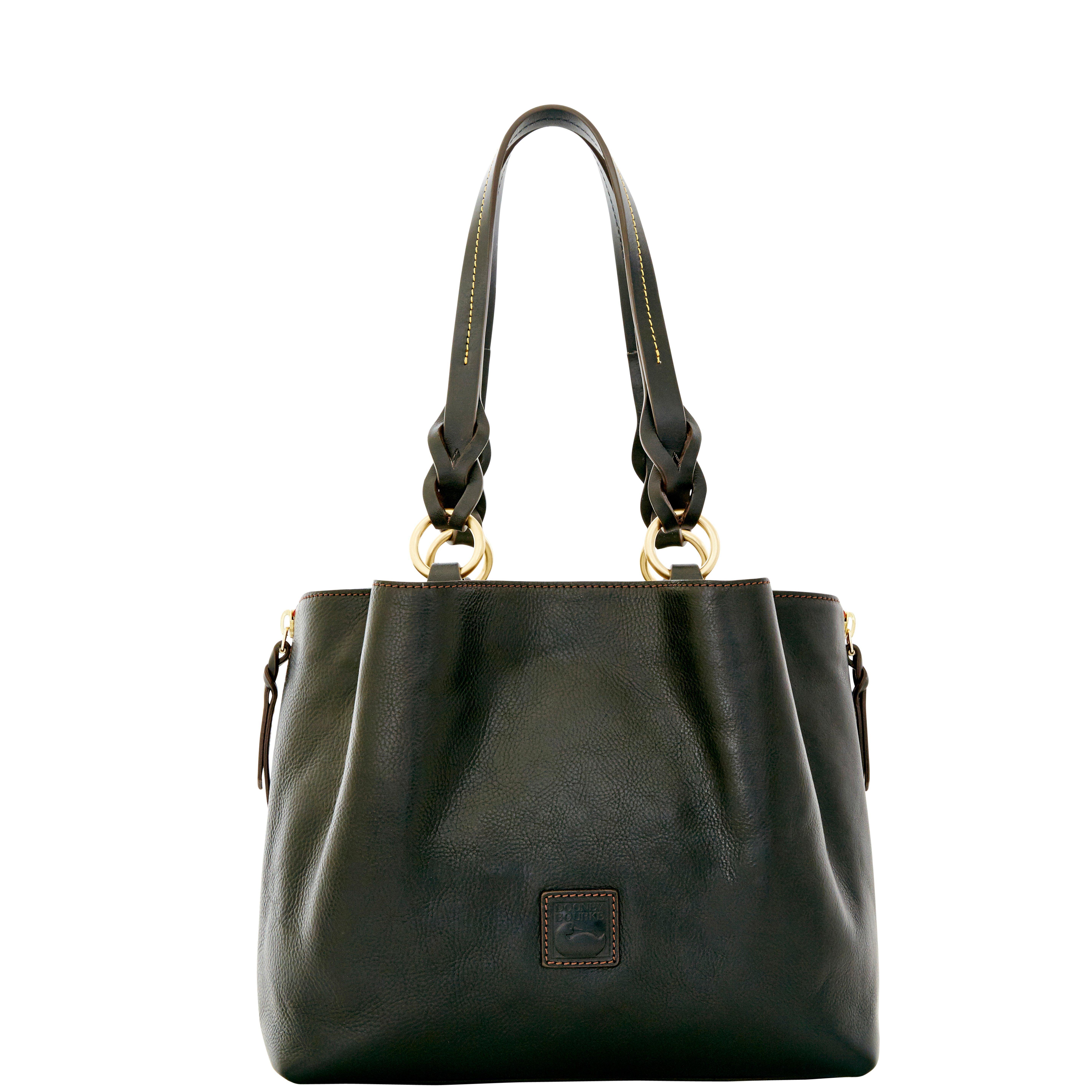 Dooney & Bourke Leather Florentine Large Zip Barlow in Black Black