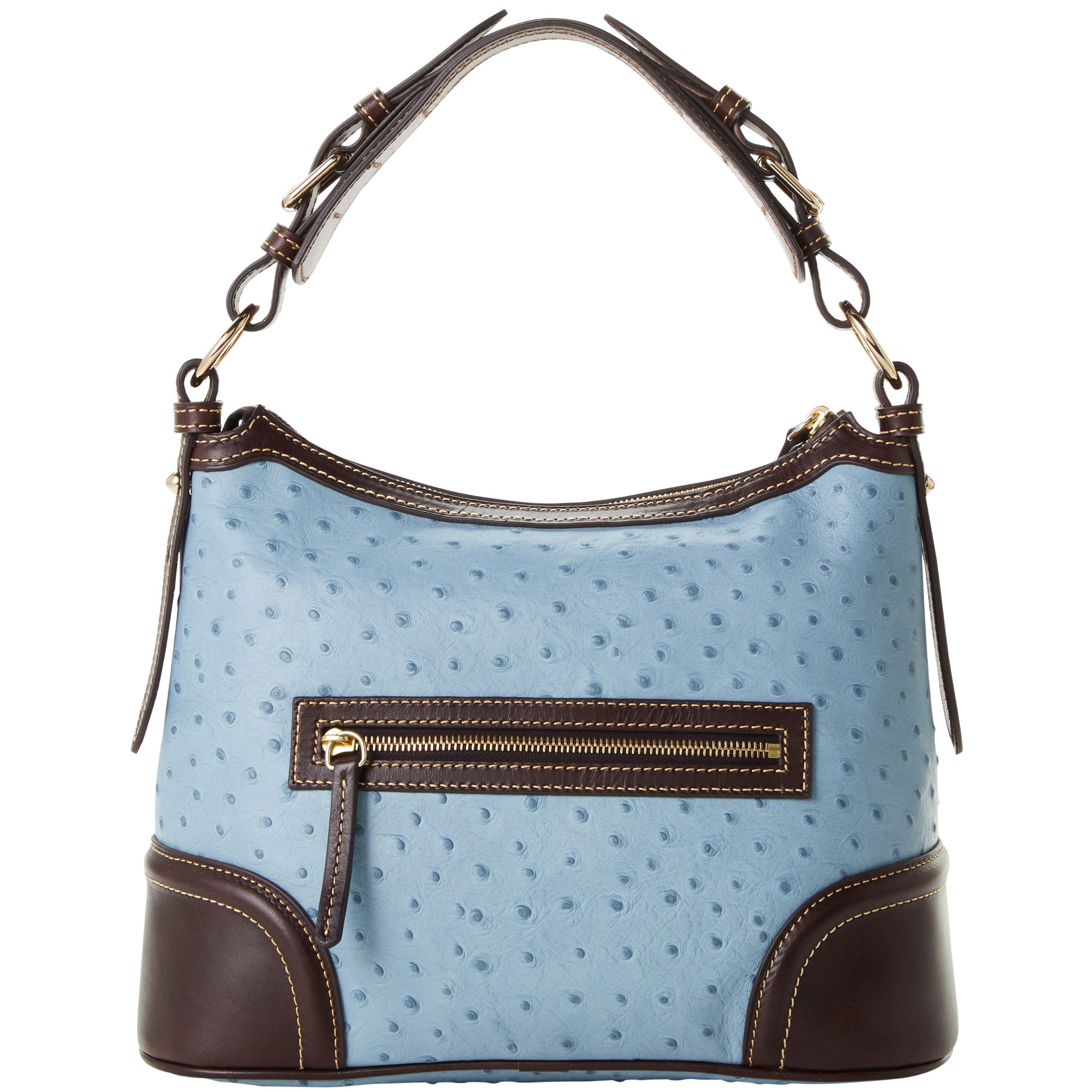 Dooney & Bourke Leather Ostrich Hobo in Blue Lyst